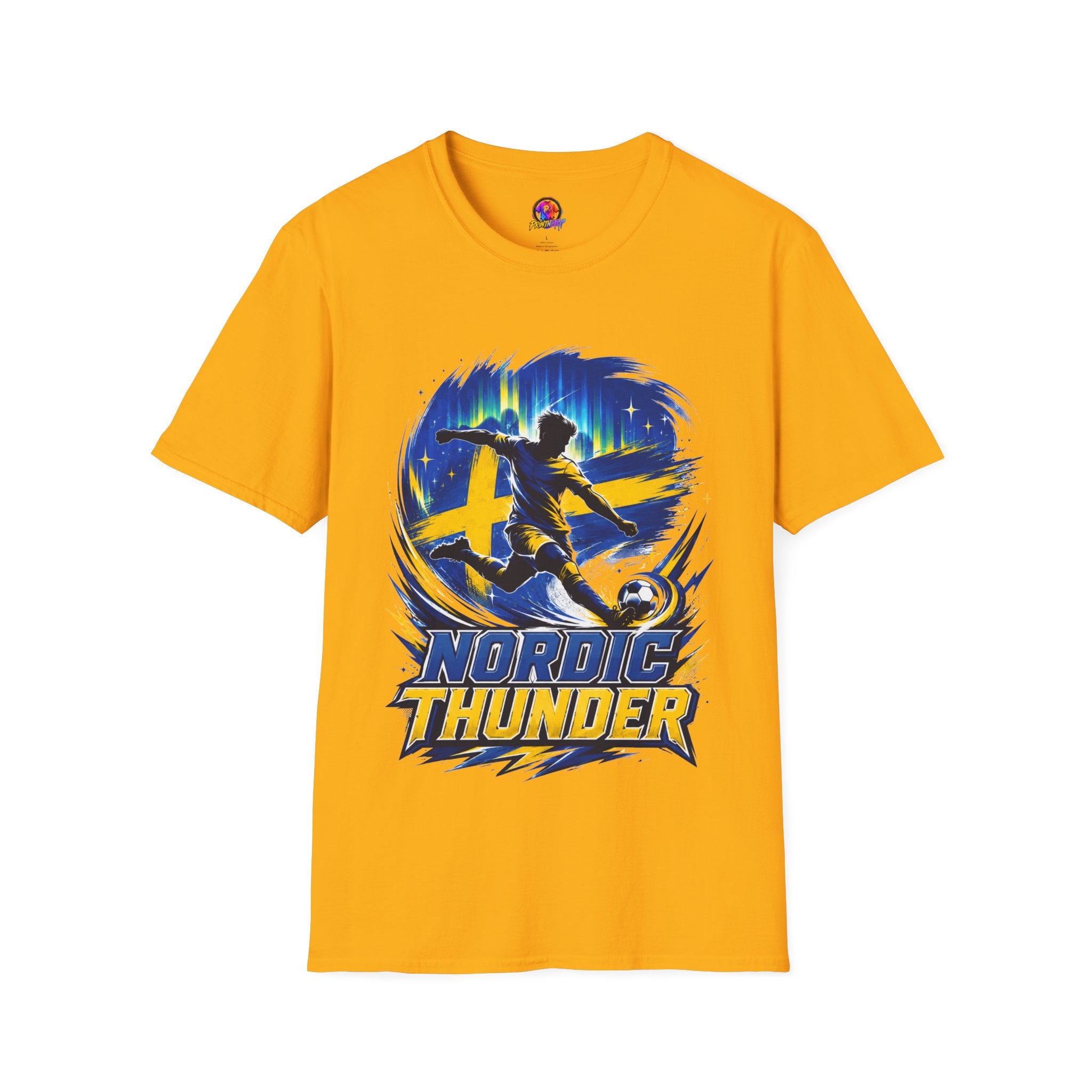 Sweden Nordic Thunder Soccer T-Shirt — Sweden Football Fan Tee
