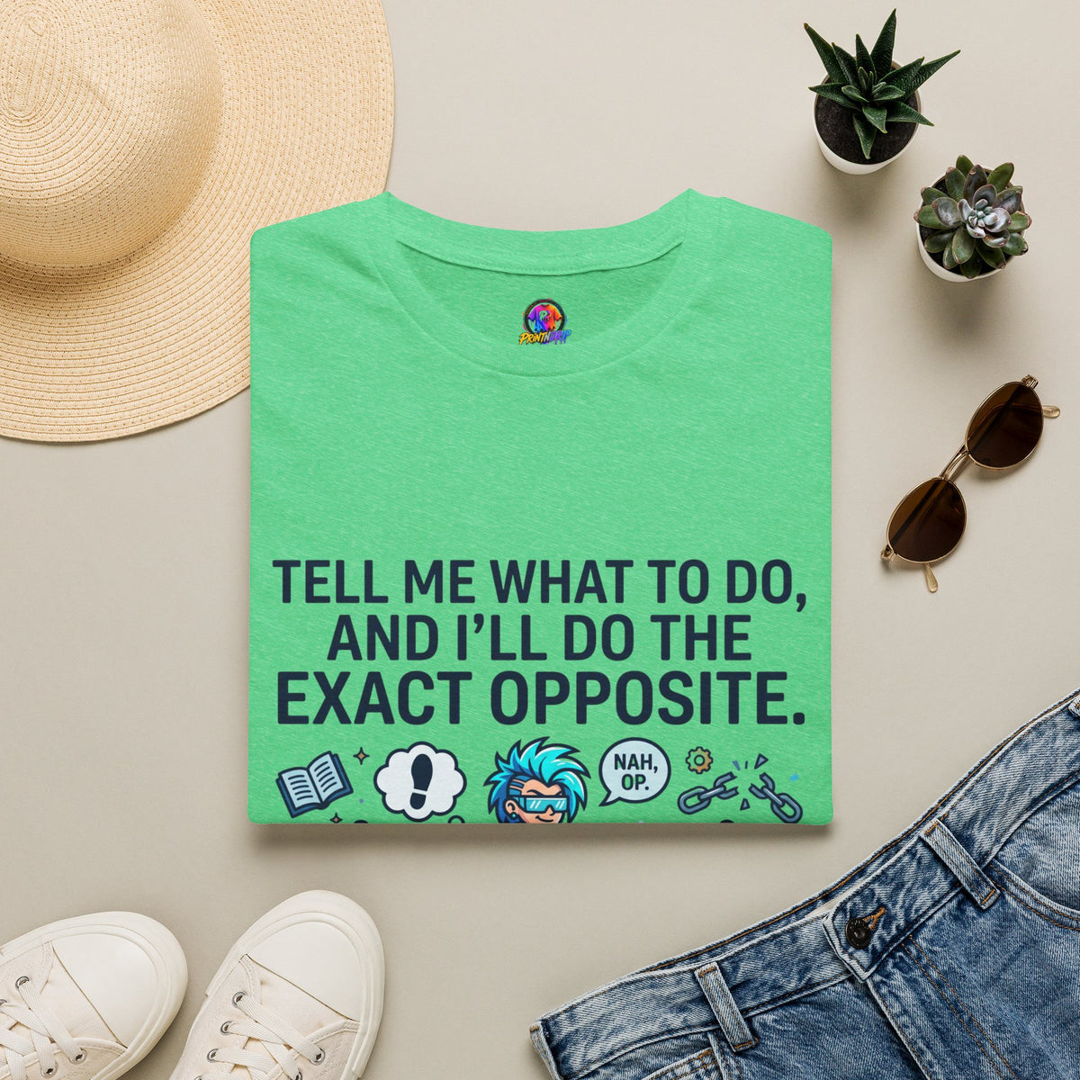 Aquarius T-Shirt — “Tell Me What To Do, And I’ll Do The Exact Opposite” Funny Rebellious Tee (Aquarius)