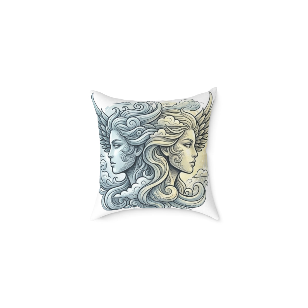 Gemini Zodiac Astrological Double Face Square Poly Canvas Pillow