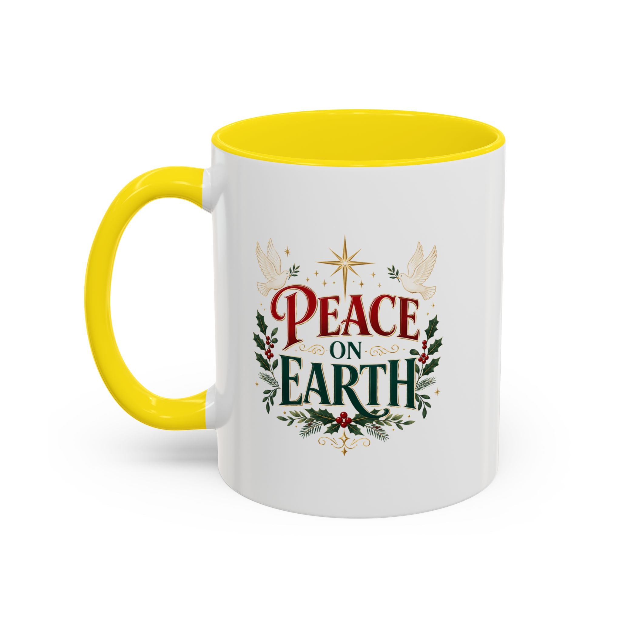Peace on Earth Coffee Mug — Holiday Christmas Accent Mug