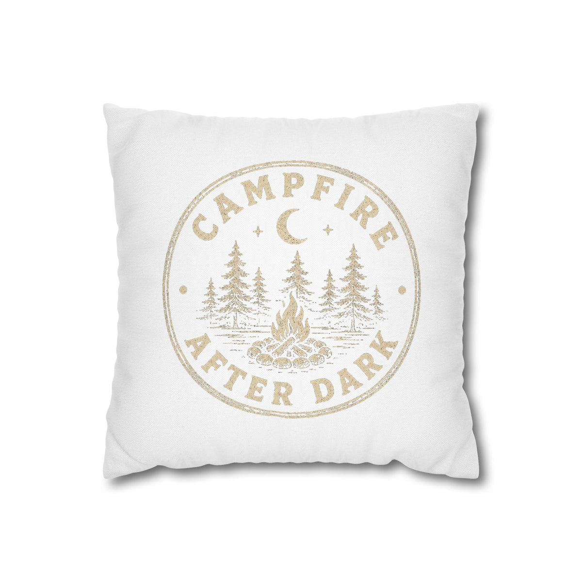 Campfire After Dark Decorative Pillowcase  Milo Bailey Dog Dad Mom— Rustic Camping Throw Pillow Cover