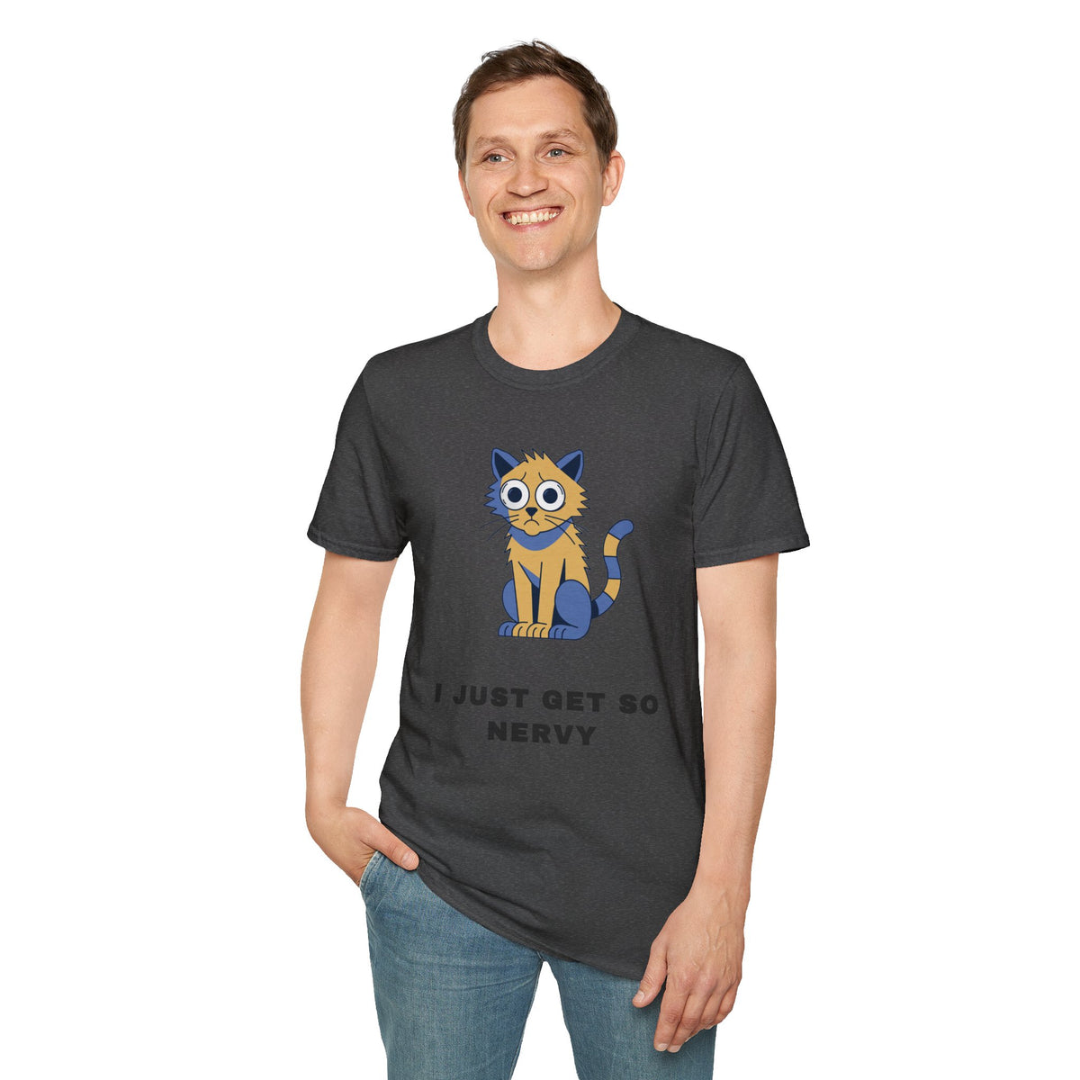 I Just Get So Nervy Cat T-Shirt — Cute Anxious Cat Graphic Tee - Trending Now - September 2026