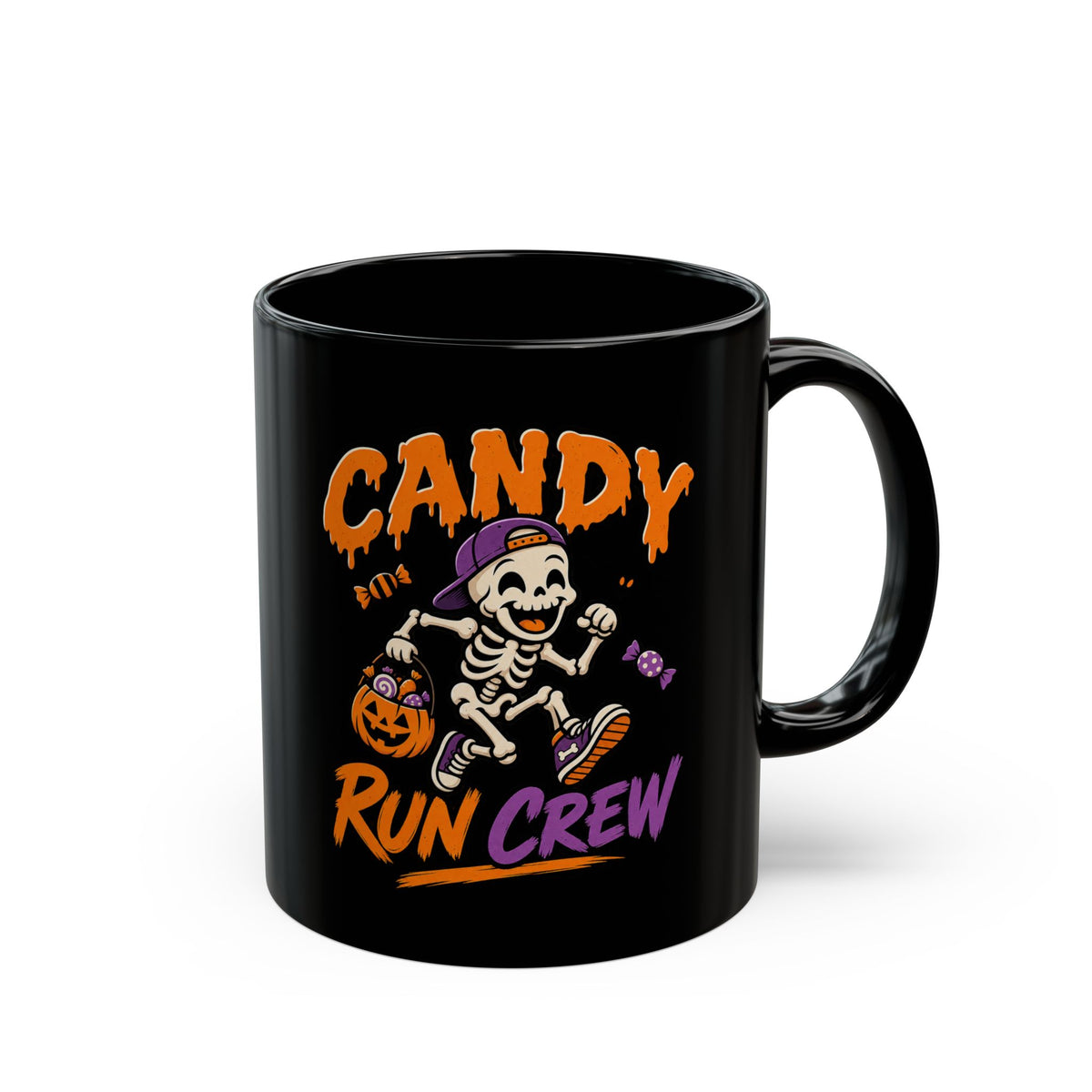 Candy Run Crew Halloween Mug — Black Ceramic Coffee Cup (11oz/15oz)