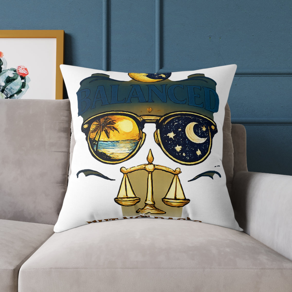 Libra Zodiac Balance But Not Basic Square Poly Canvas Pillow
