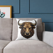 Taurus Bull Head  Square Poly Canvas Pillow
