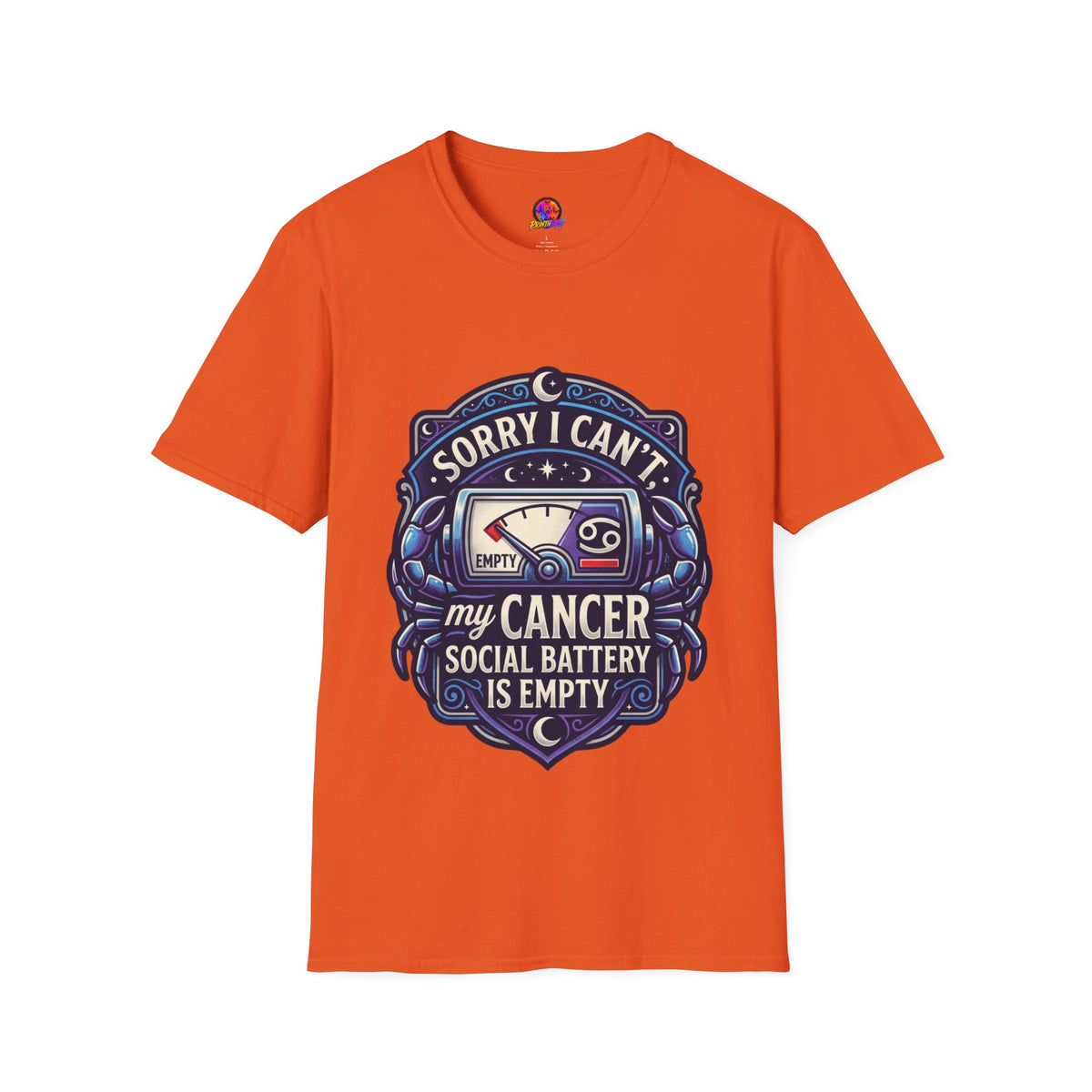 Cancer Support T-Shirt — "Sorry I Can't, My Cancer Social Battery Is Empty"