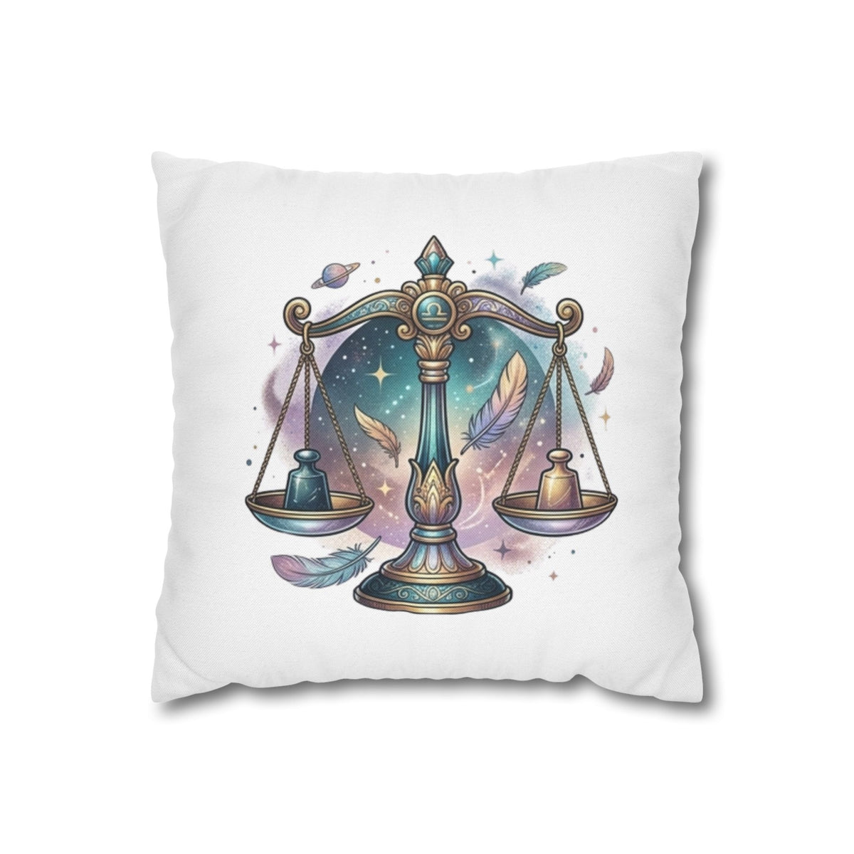 Libra Zodiac Pillowcase — Celestial Scales Decorative Throw Pillow