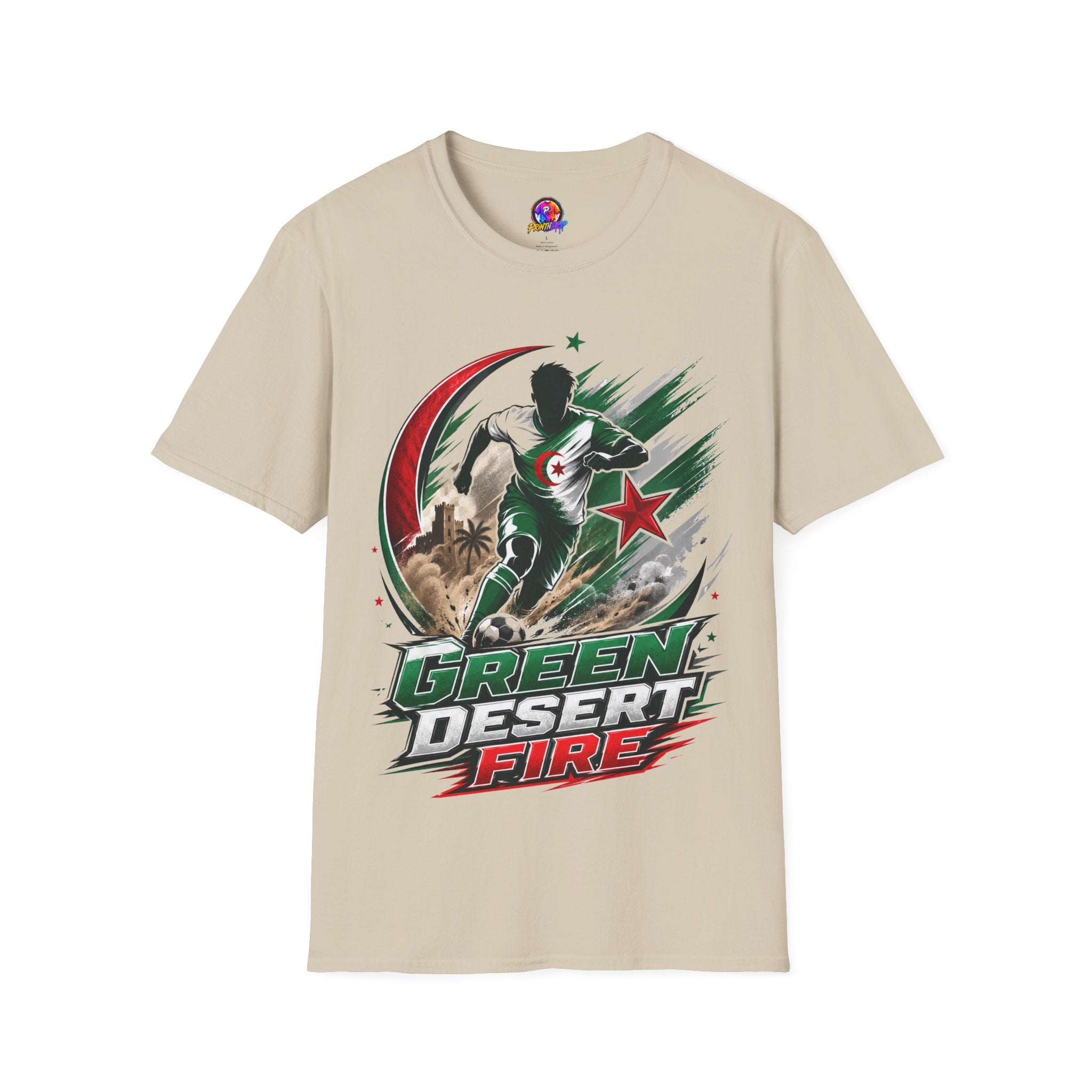 Algeria Football Fan Tee — "Green Desert Fire" Soccer Shirt