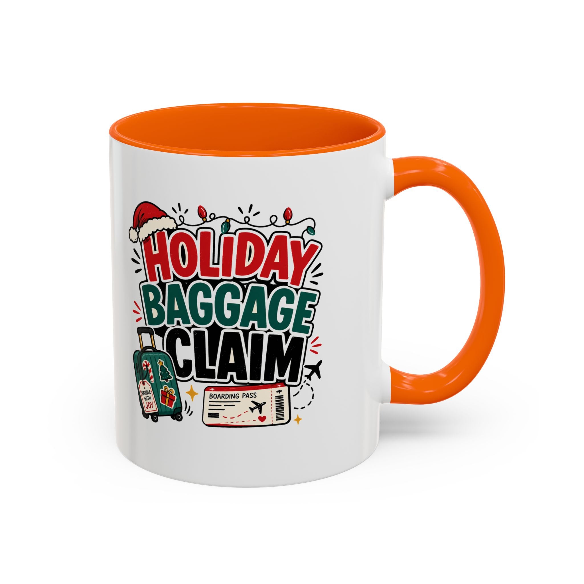 Modern Day Christmas Holiday Baggage Claim Coffee Mug — Funny Christmas Travel Gift (11/15oz)