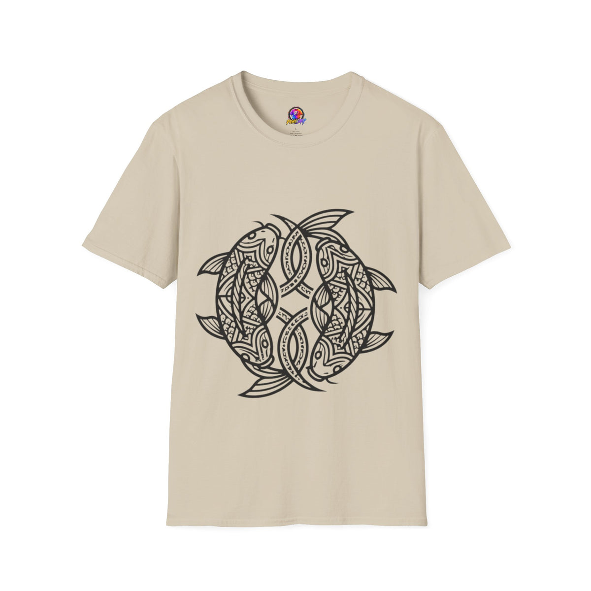 Pisces Zodiac Koi Fish Mandala T-Shirt — Intricate Zen koi Circle Design