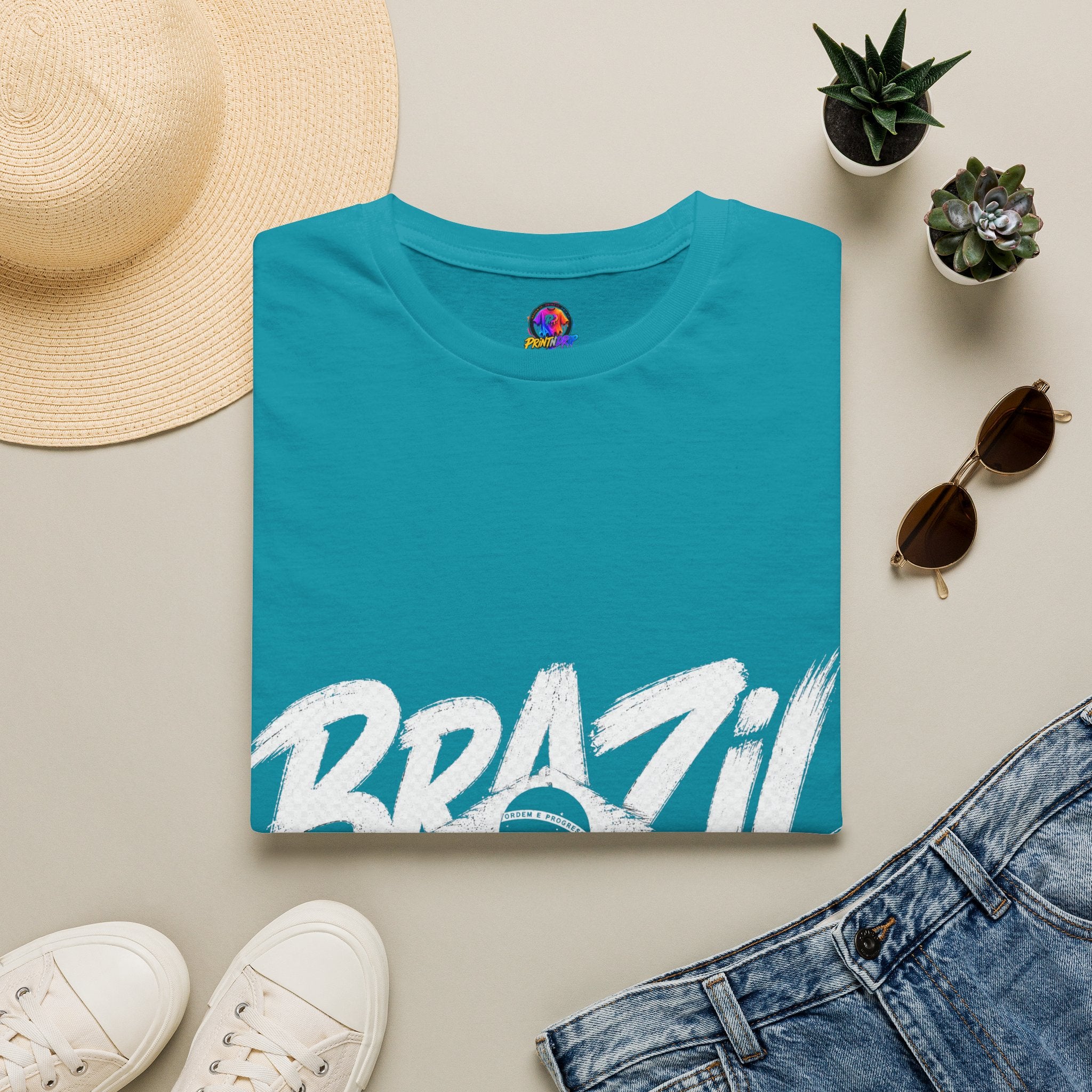 Brazil Minimal Marble Waves T-Shirt