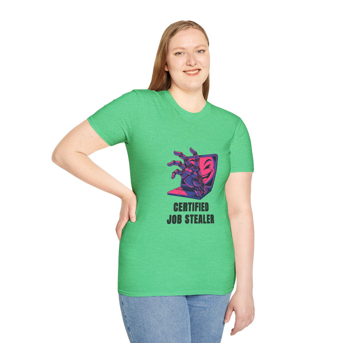 Certified Job Stealer T-Shirt — Retro Cyber Hand Graphic Tee - Trending Now - August 2026