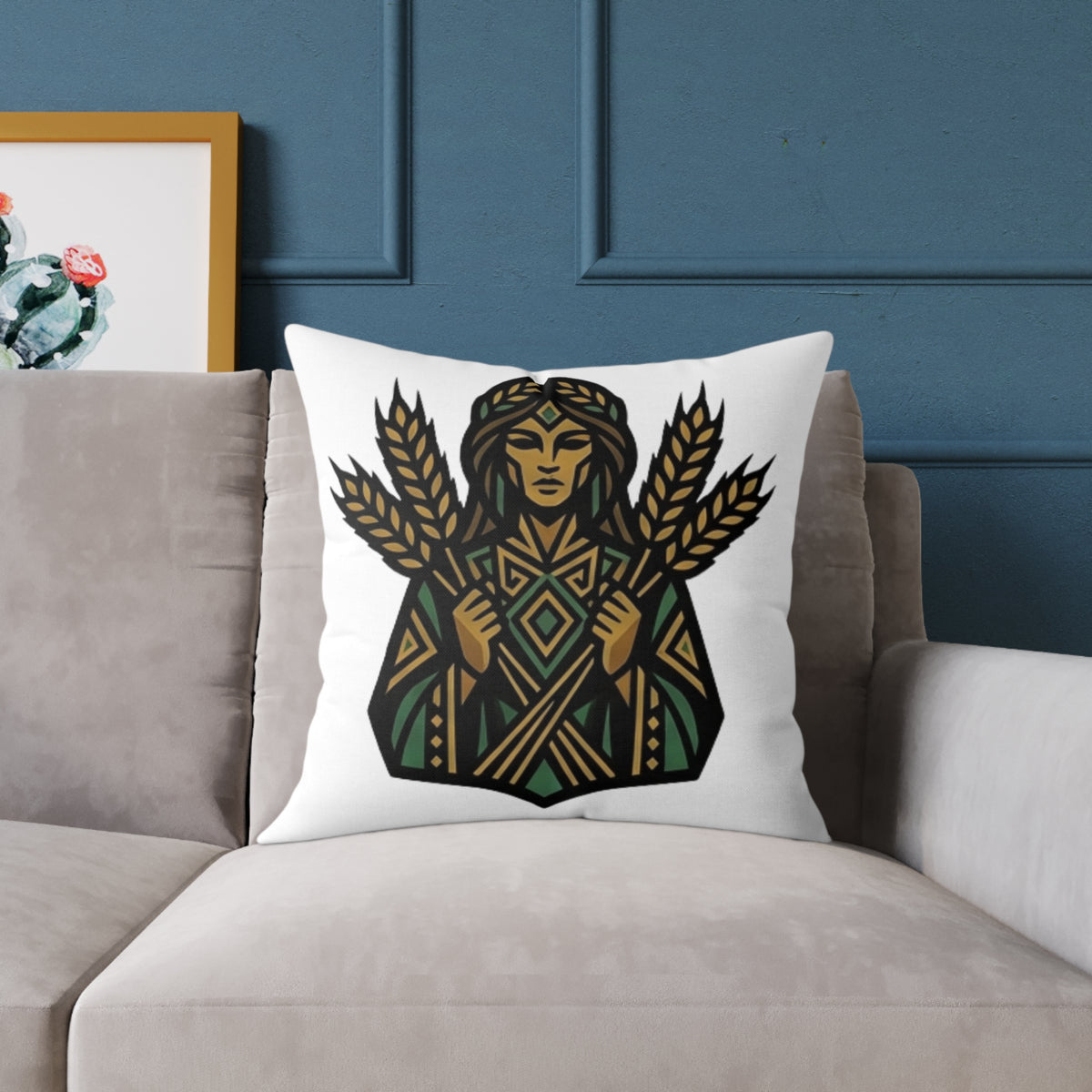 Virgo Zodiac Harvest Astrological Square Poly Canvas Pillow
