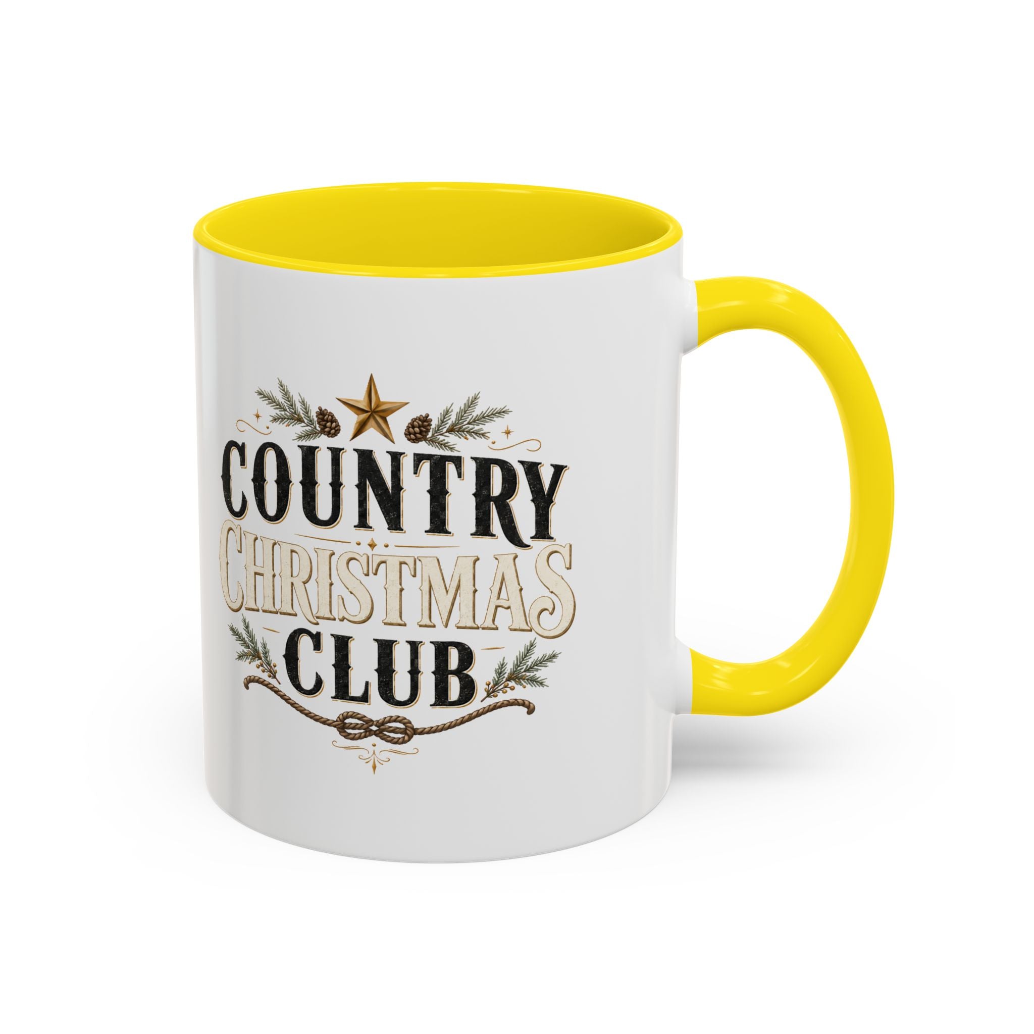 Christmas Country Christmas Club Accent Coffee Mug — Festive Rustic Holiday Coffee Cup
