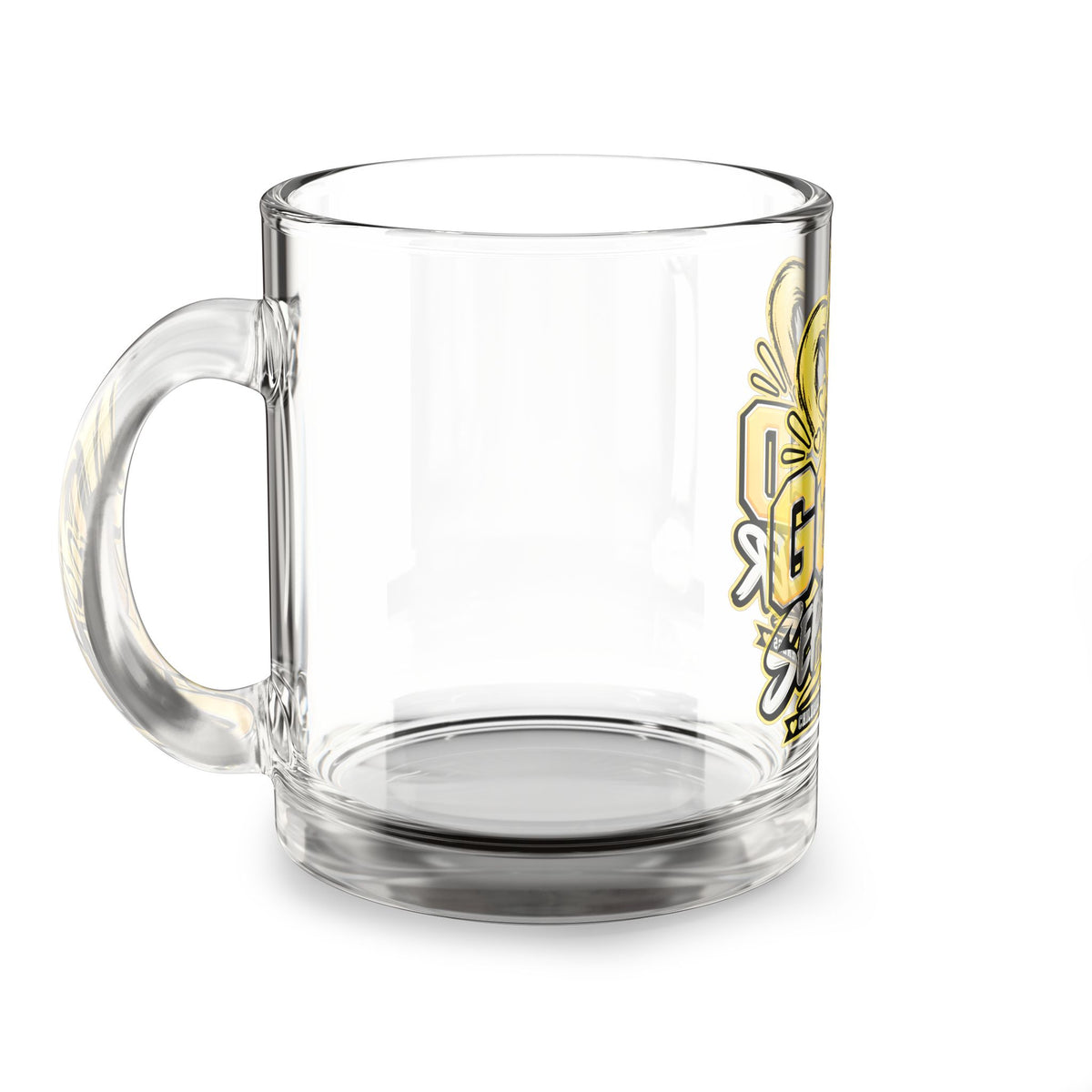 Gold September 10oz Glass Mug — Childhood Cancer Awareness Ribbon Design