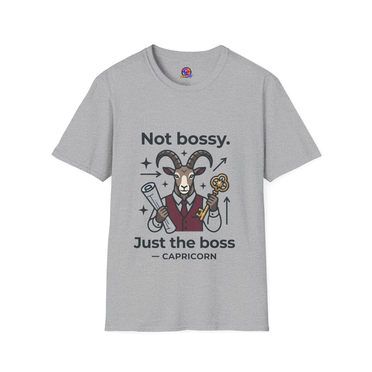 Capricorn T-Shirt — "Not Bossy, Just the Boss" Zodiac Goat Tee