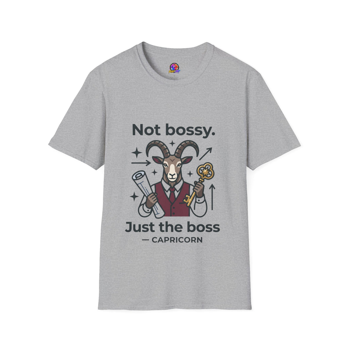 Capricorn T-Shirt — "Not Bossy, Just the Boss" Zodiac Goat Tee