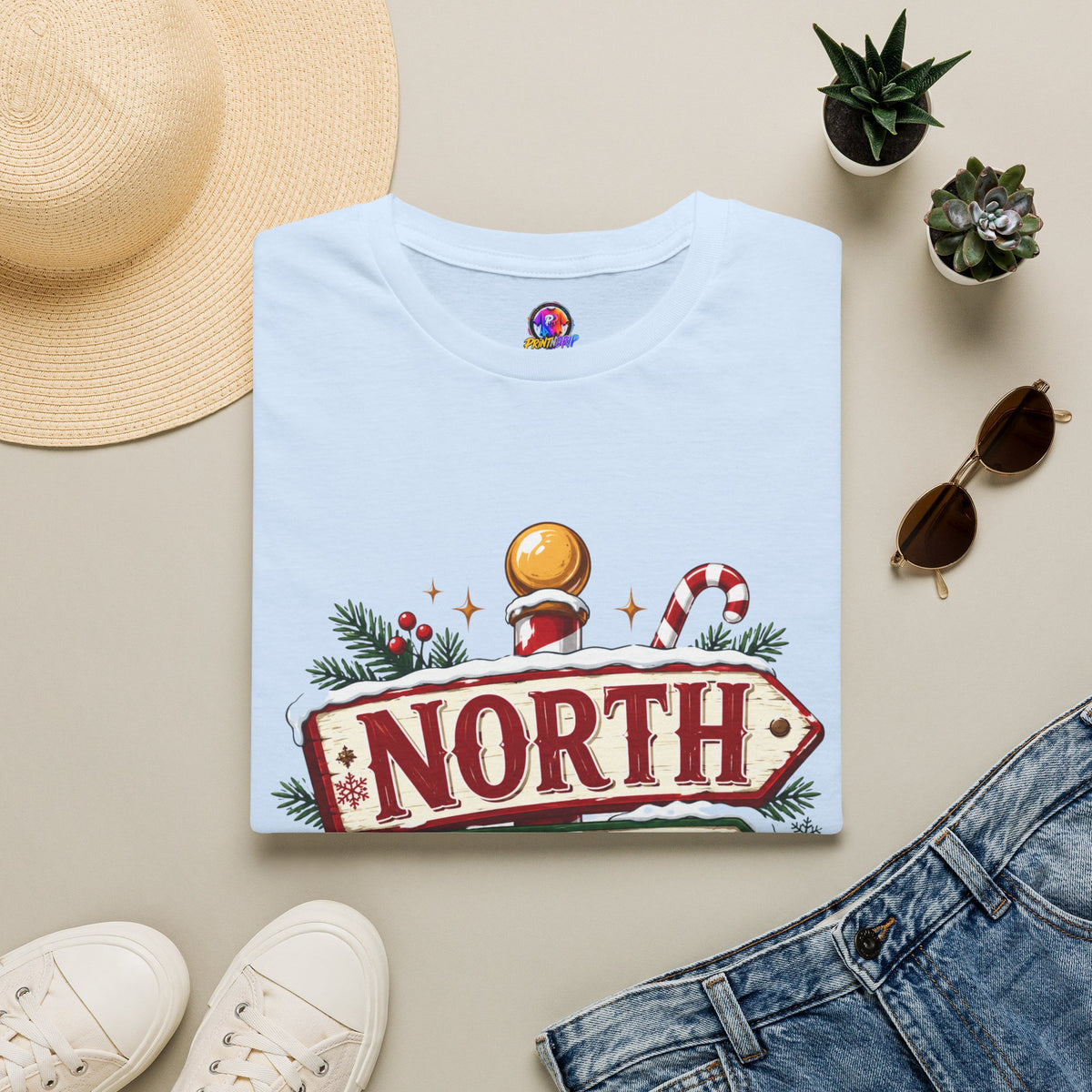 T-Shirt — North Pole Crew Christmas Holiday Graphic Tee
