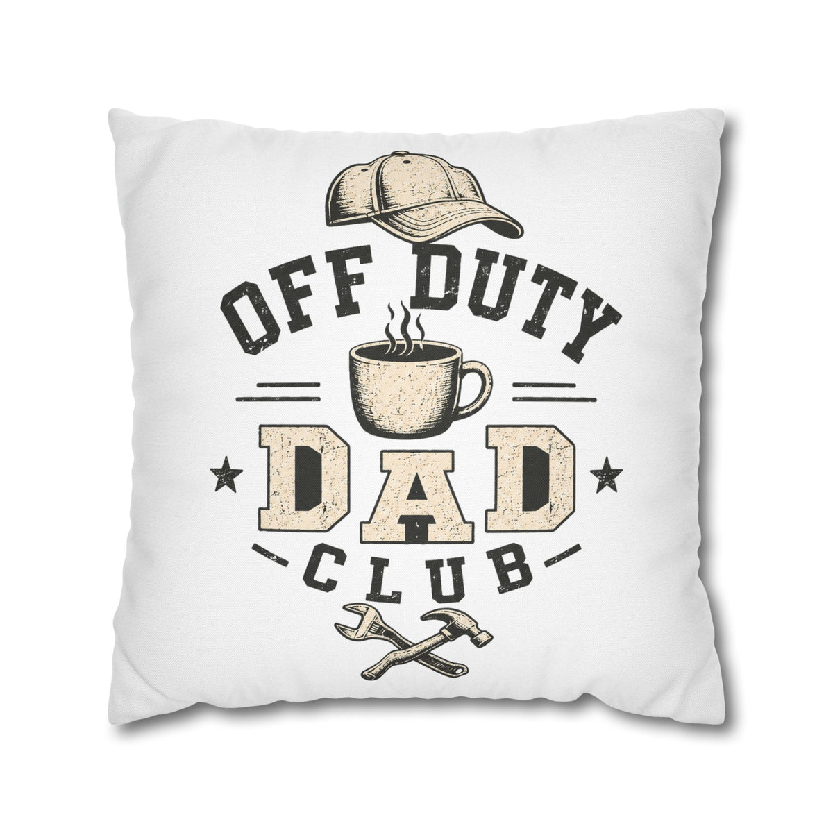 Throw Pillowcase — "Off Duty Dad Club" Decorative Pillowcase Milo Bailey Dog Dad Mom