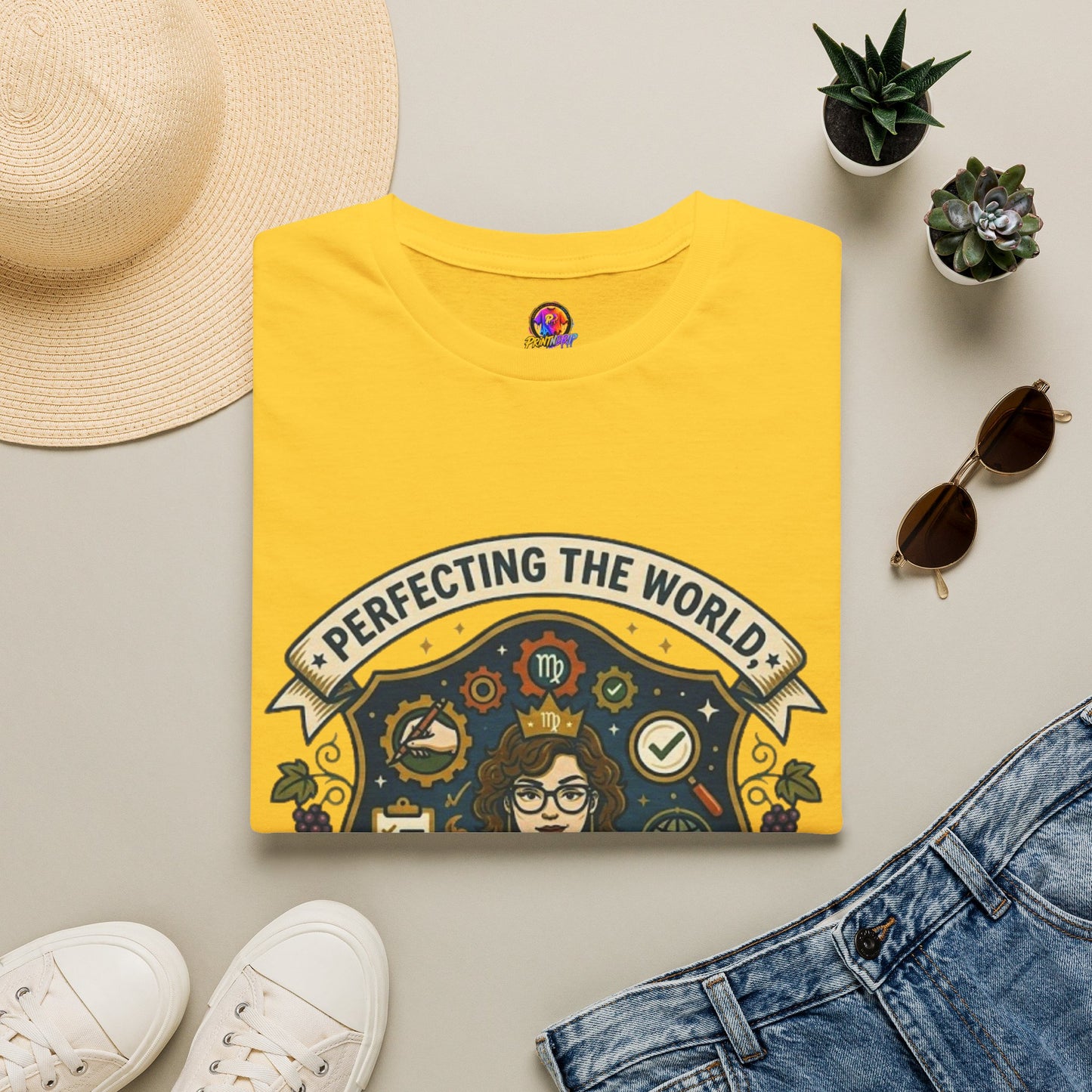 Virgo T‑Shirt — "Perfecting the World One Correction at a Time" Zodiac Tee
