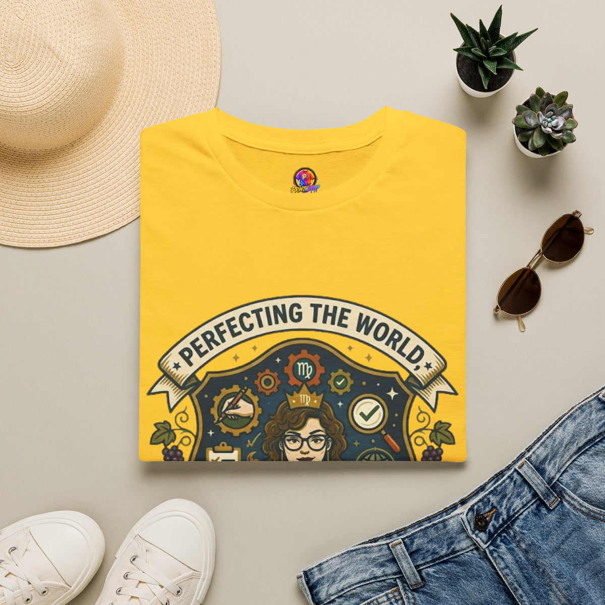 Virgo T‑Shirt — "Perfecting the World One Correction at a Time" Zodiac Tee