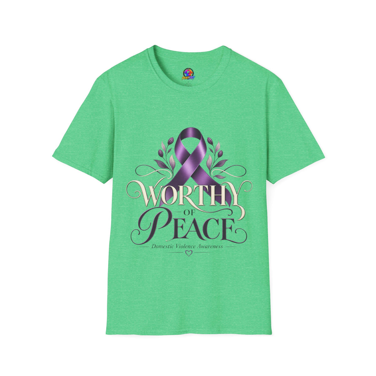 Worthy of Peace Purple Ribbon Domestic Violence  Awareness T-Shirt