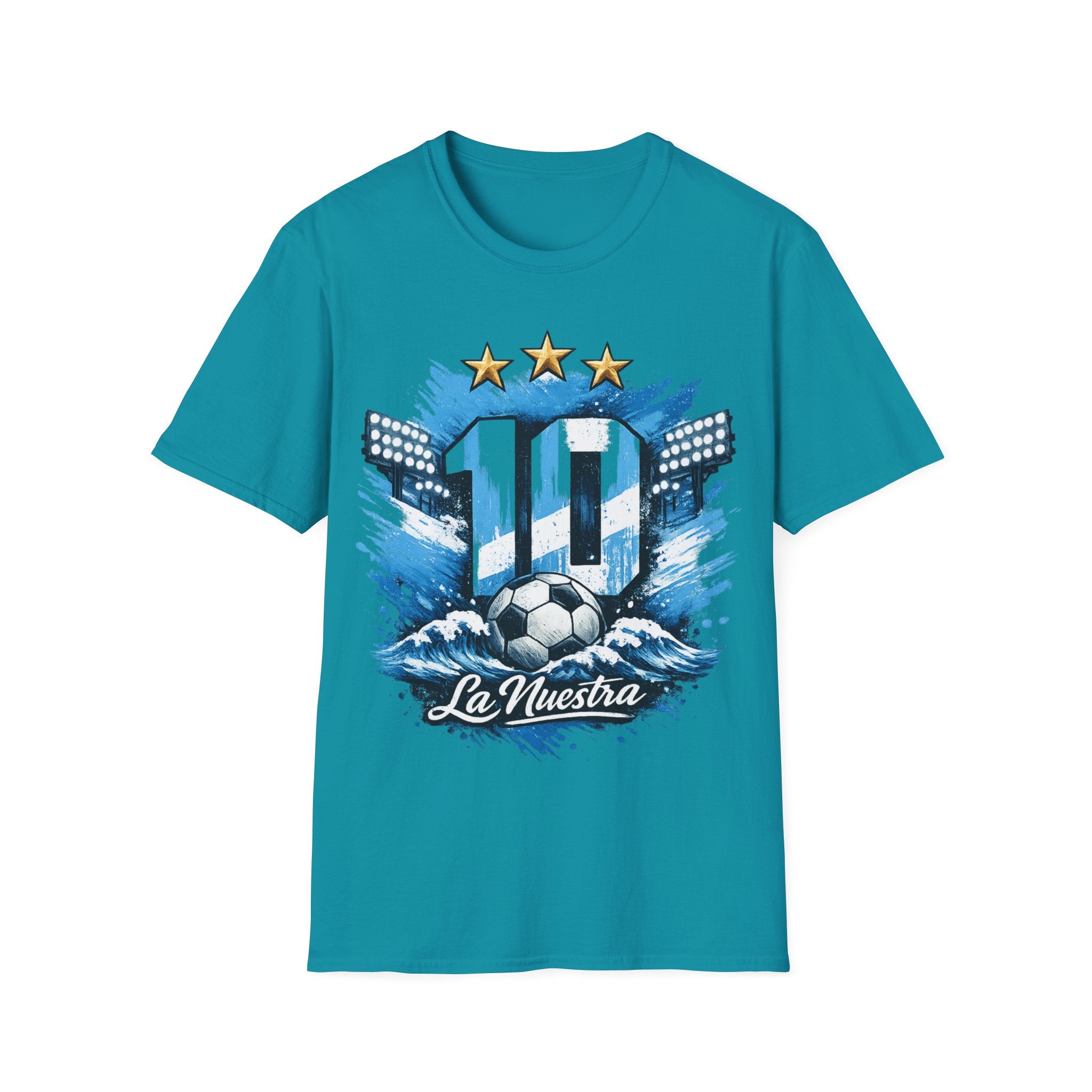 Argentina Soccer Fan T-Shirt — 'La Nuestra' #10 Jersey Design