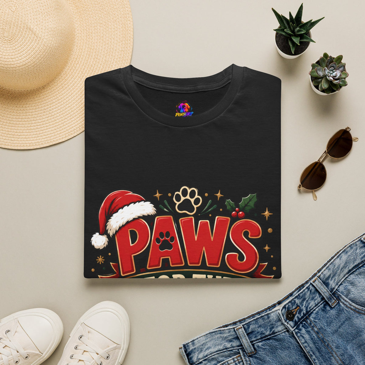 Paws for the Holidays T-Shirt — Festive Christmas Pet Lover Tee
