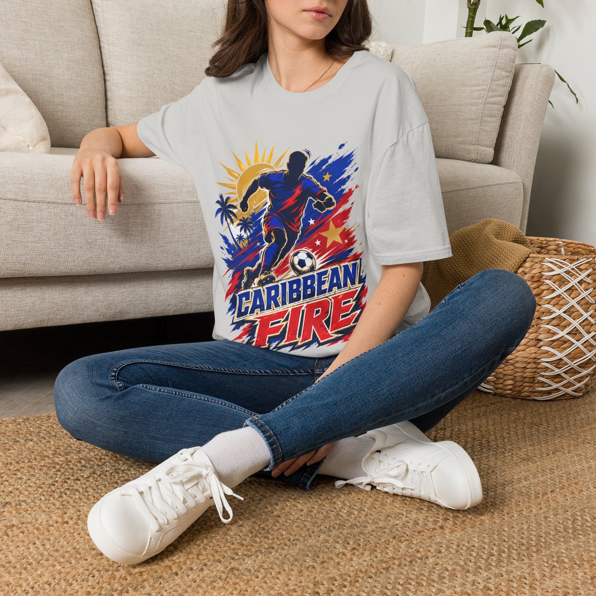 Haiti Soccer T-Shirt — Caribbean Fire Graphic Tee