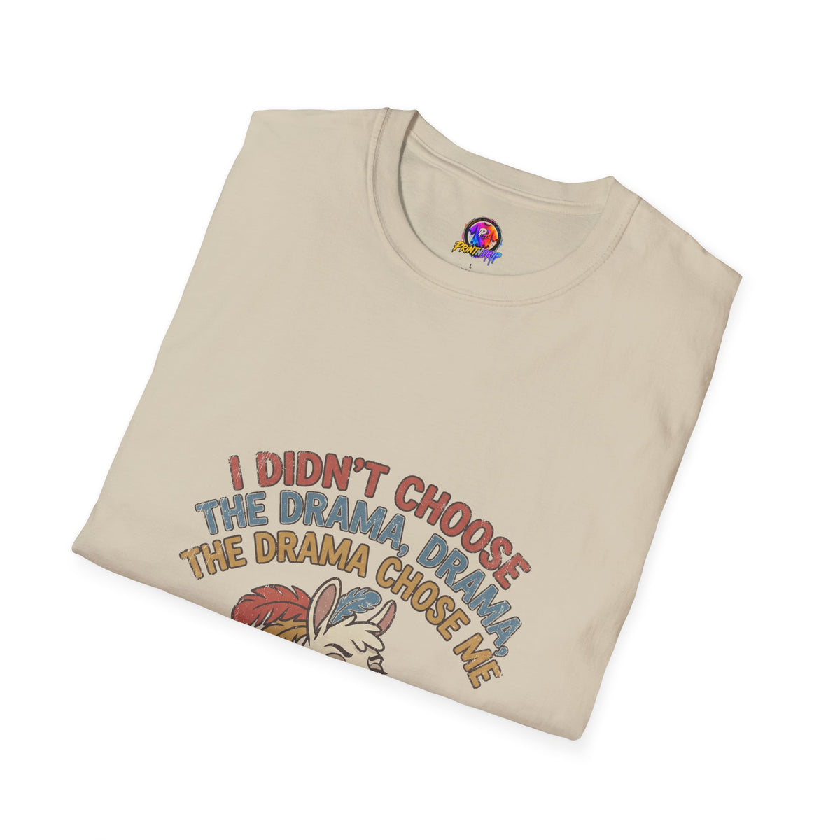 Funny And Witty Llama Drama Graphic T-Shirt — "I Didn’t Choose the Drama" Retro Design