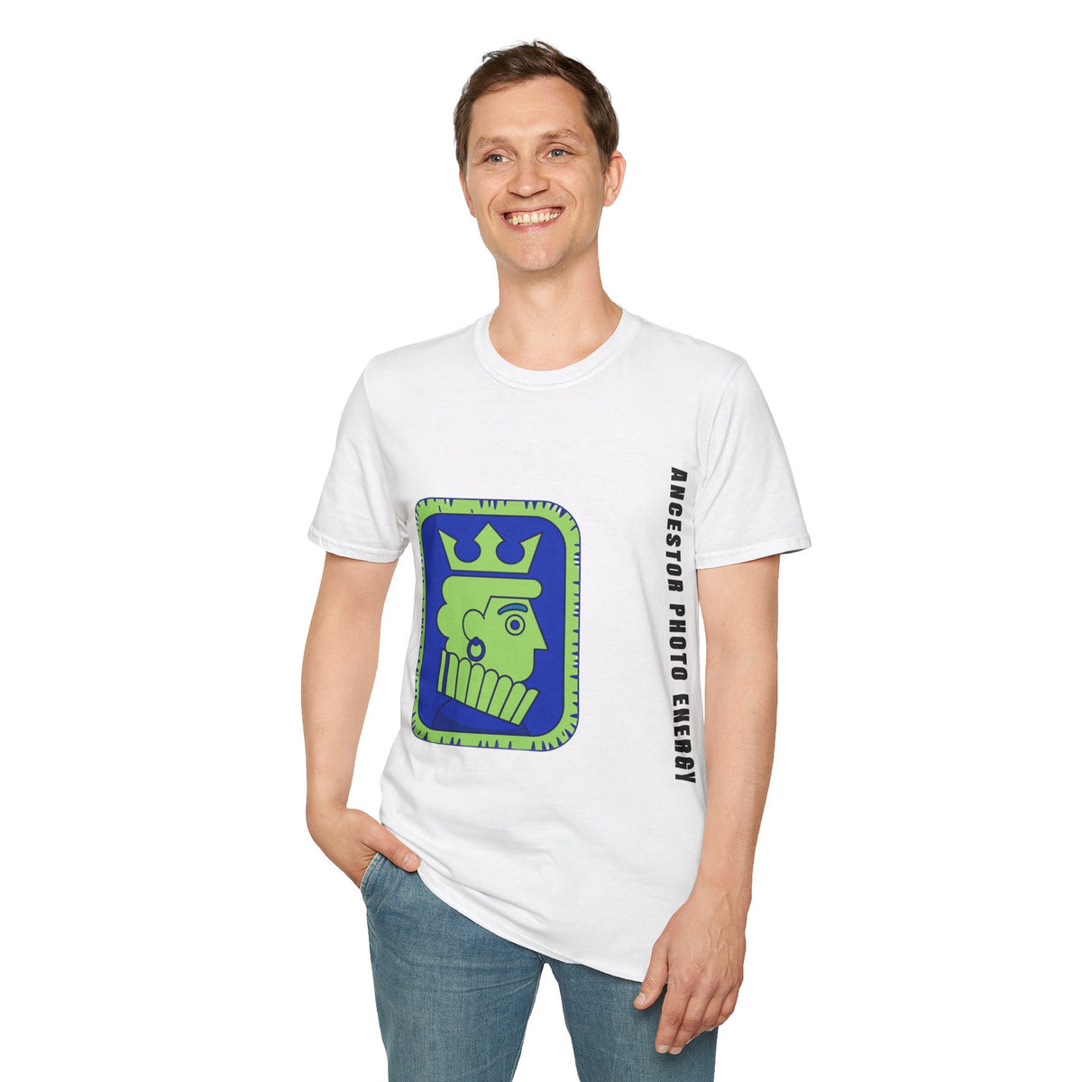 King Checkerboard Graphic T‑Shirt — Bold Green & Blue Chess King Design - Trending Now - September 2026