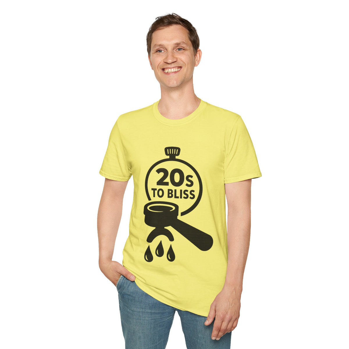 "20s To Bliss" Portafilter Espresso Graphic Tee - Aesthetic Coffee Barista White T-Shirt - Trending Now - September 2026
