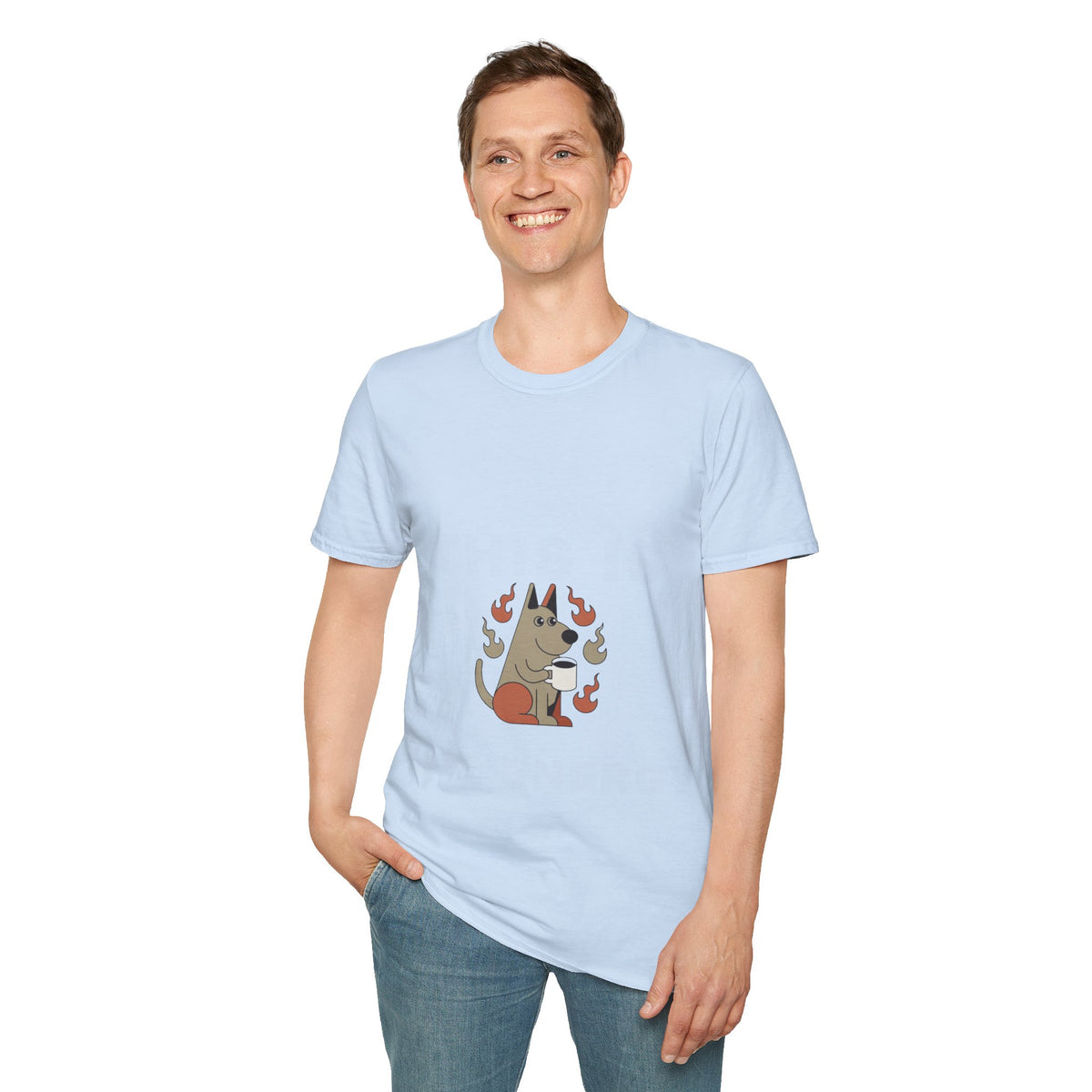 Peeking Dog T-Shirt – Cute Pup Surrounded by Flames Graphic Tee - Trending Now - September 2026