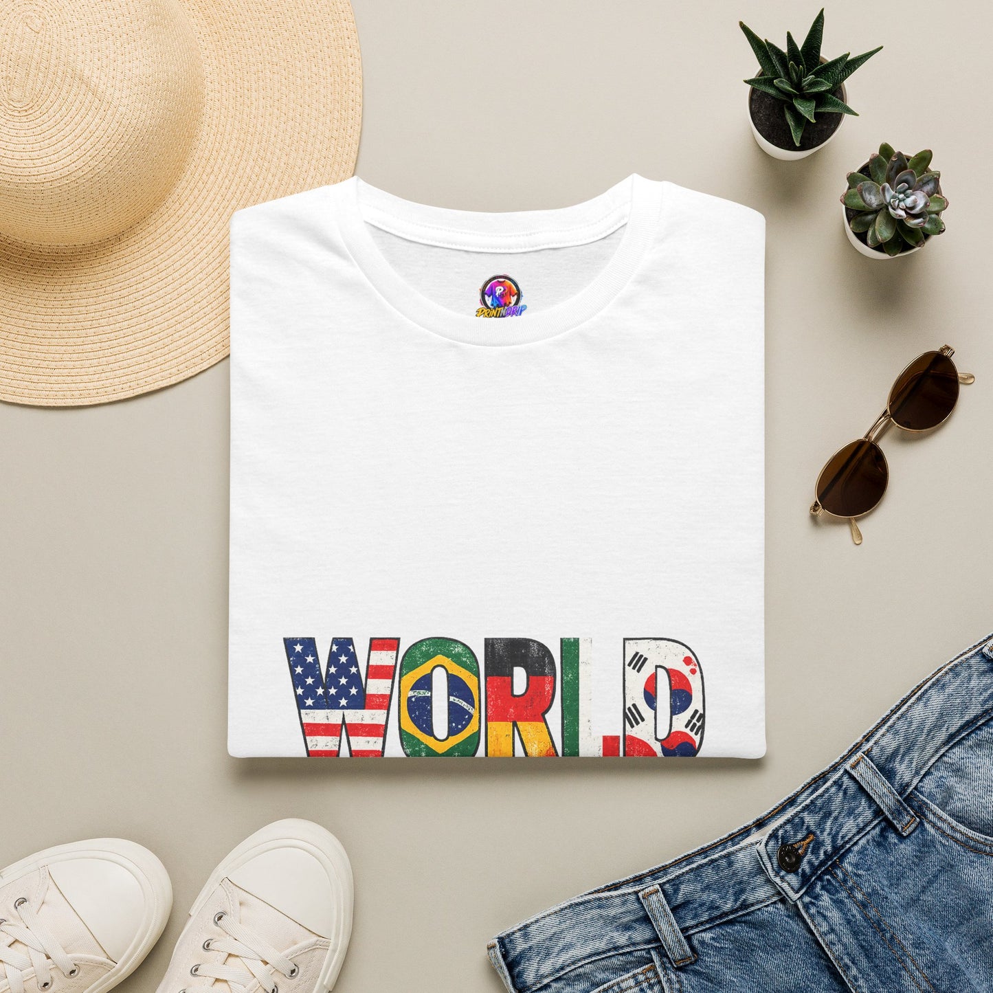 World Cup Flag Graphic T-Shirt — 'WORLD CUP' International Soccer Fans Tee