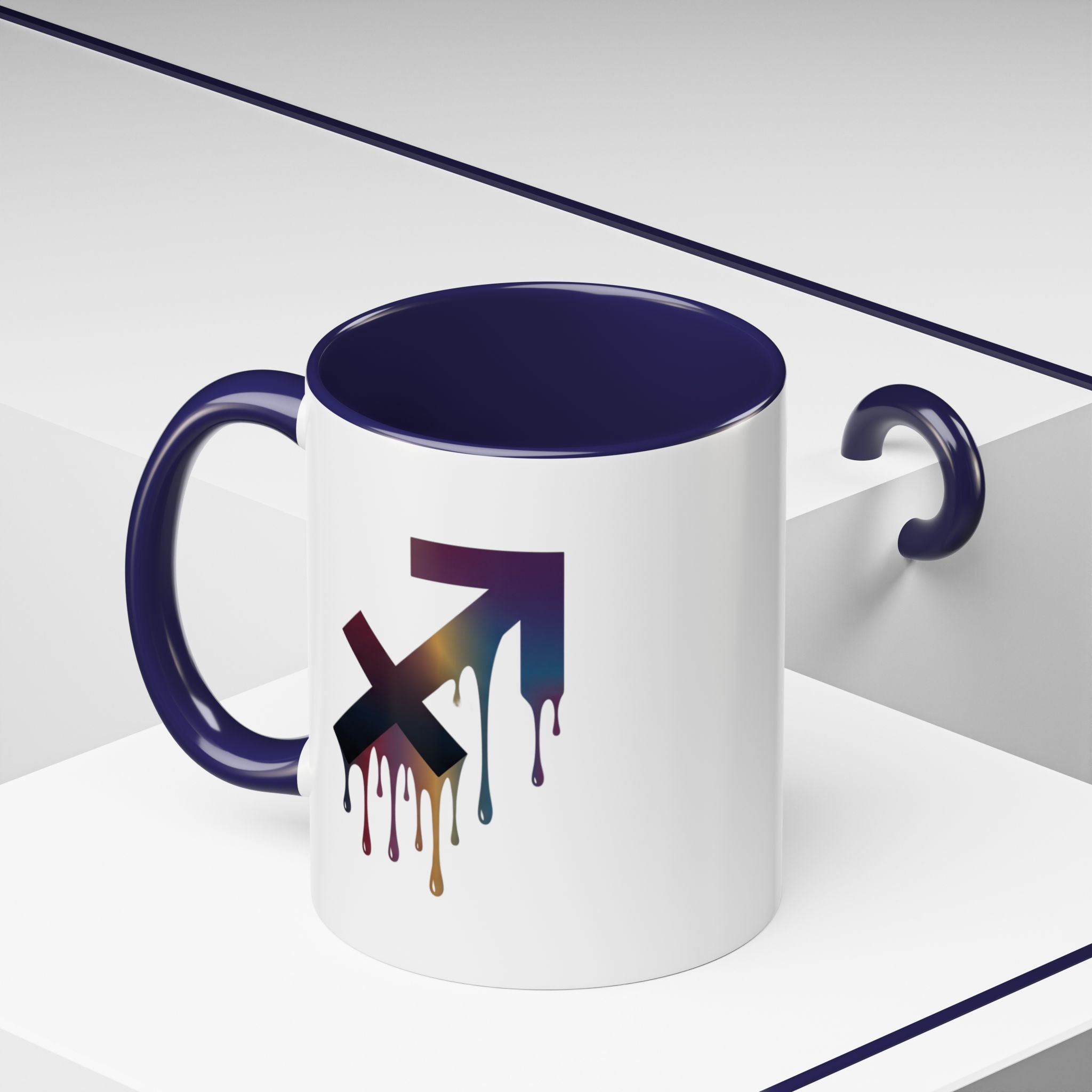 Sagittarius Drip Accent Coffee Mug — Zodiac Archer Horoscope Gift