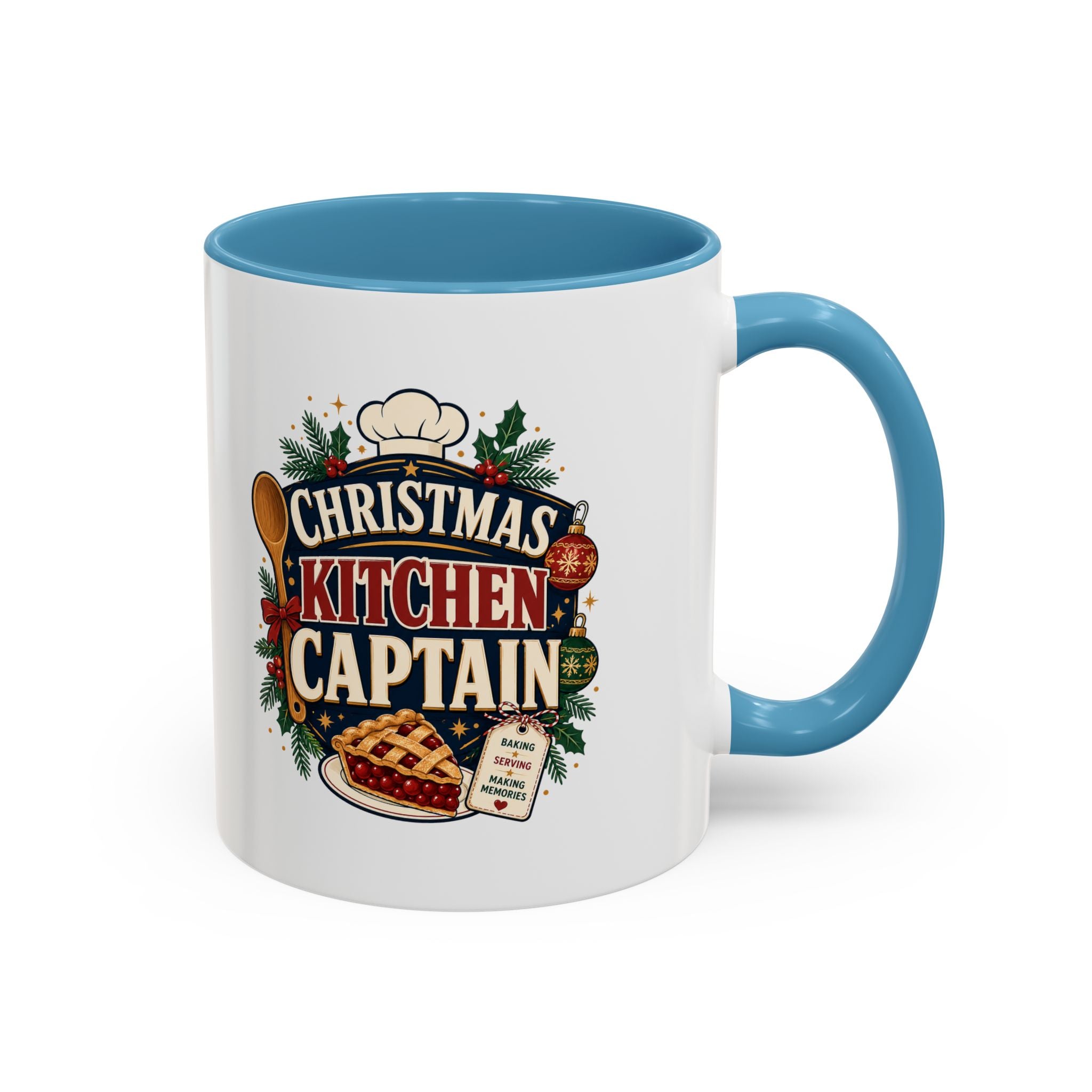 Modern Day Christmas Kitchen Captain Accent Coffee Mug — Holiday Baking Chef Gift (11/15oz)