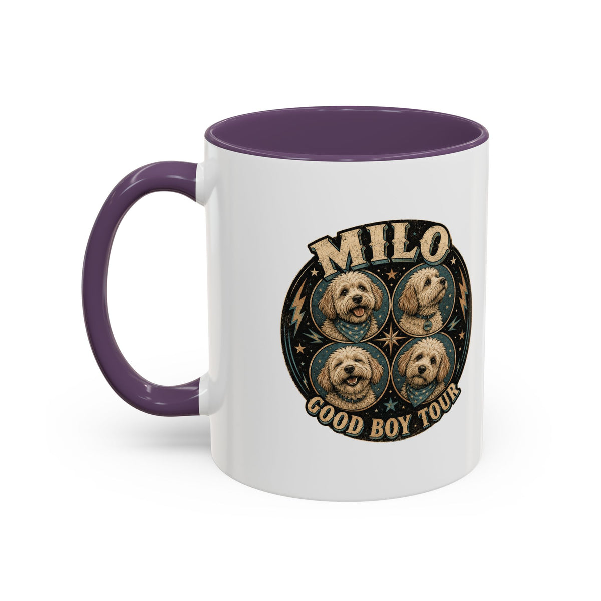Milo Bailey Dog Dad Mom Milo "Good Boy Tour" Accent Coffee Mug —  Cute Dog Portraits