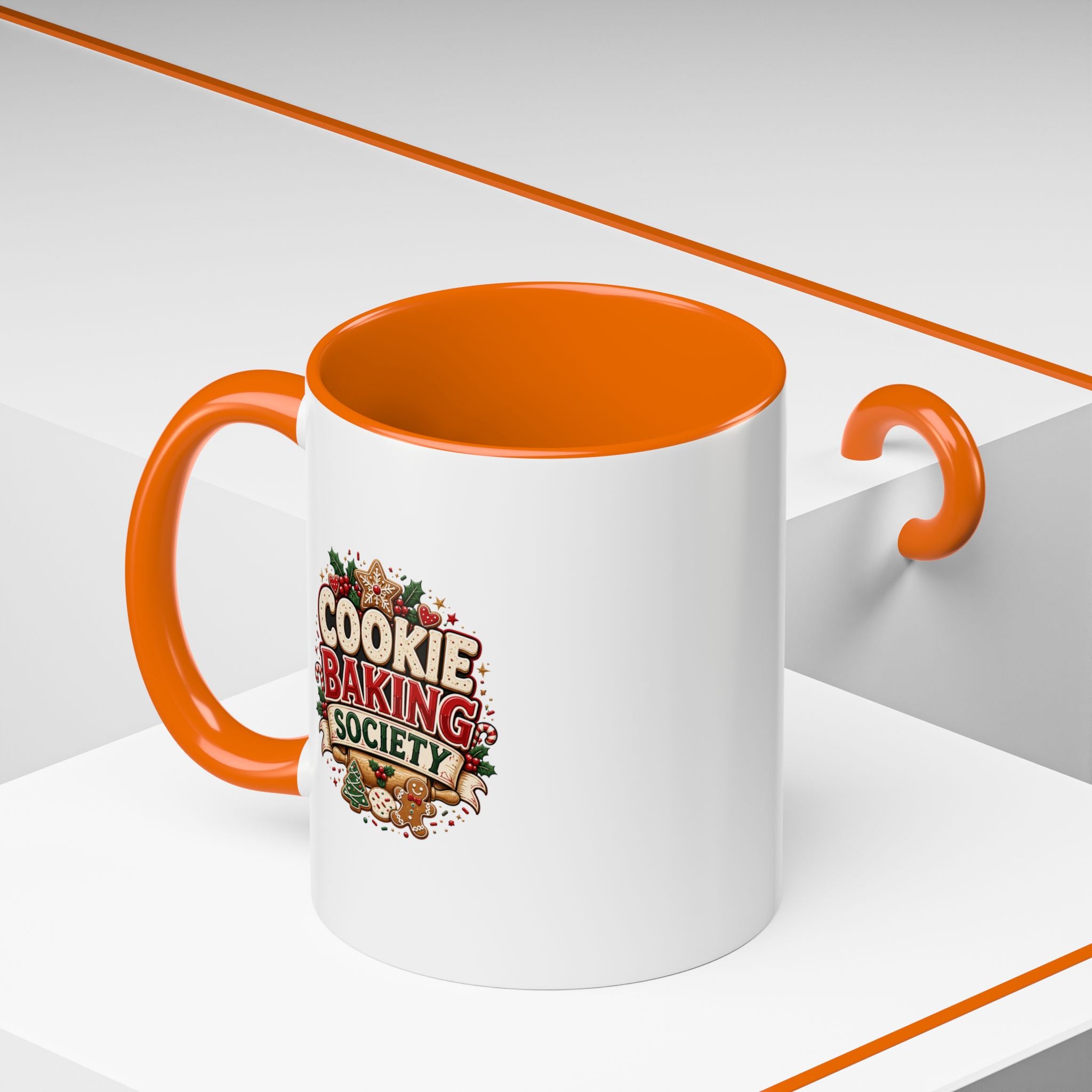 Cookie Baking Society Accent Coffee Mug — Holiday Baking Ceramic Mug