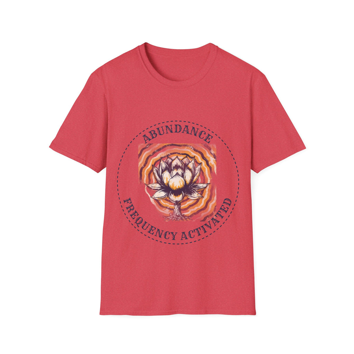 Abundance Frequency Activated Lotus Badge Tee - Spiritual Manifestation Graphic T-Shirt - Trending Now - September 2026