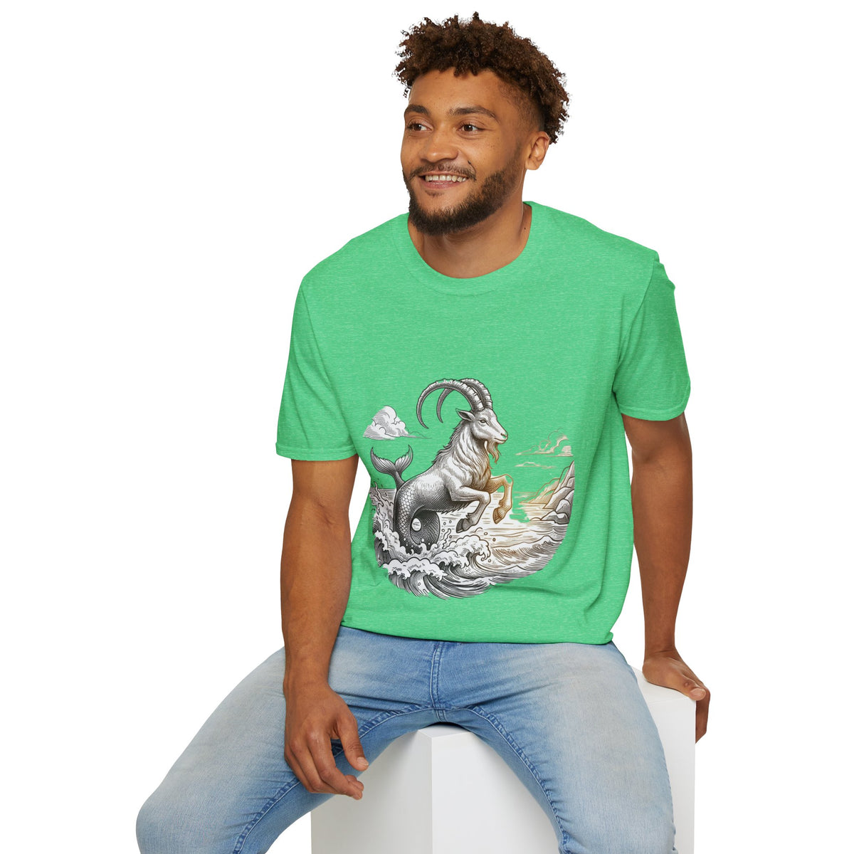 Capricorn Goat-Mermaid T-Shirt — Mythical Sea Goat Zodiac Tee
