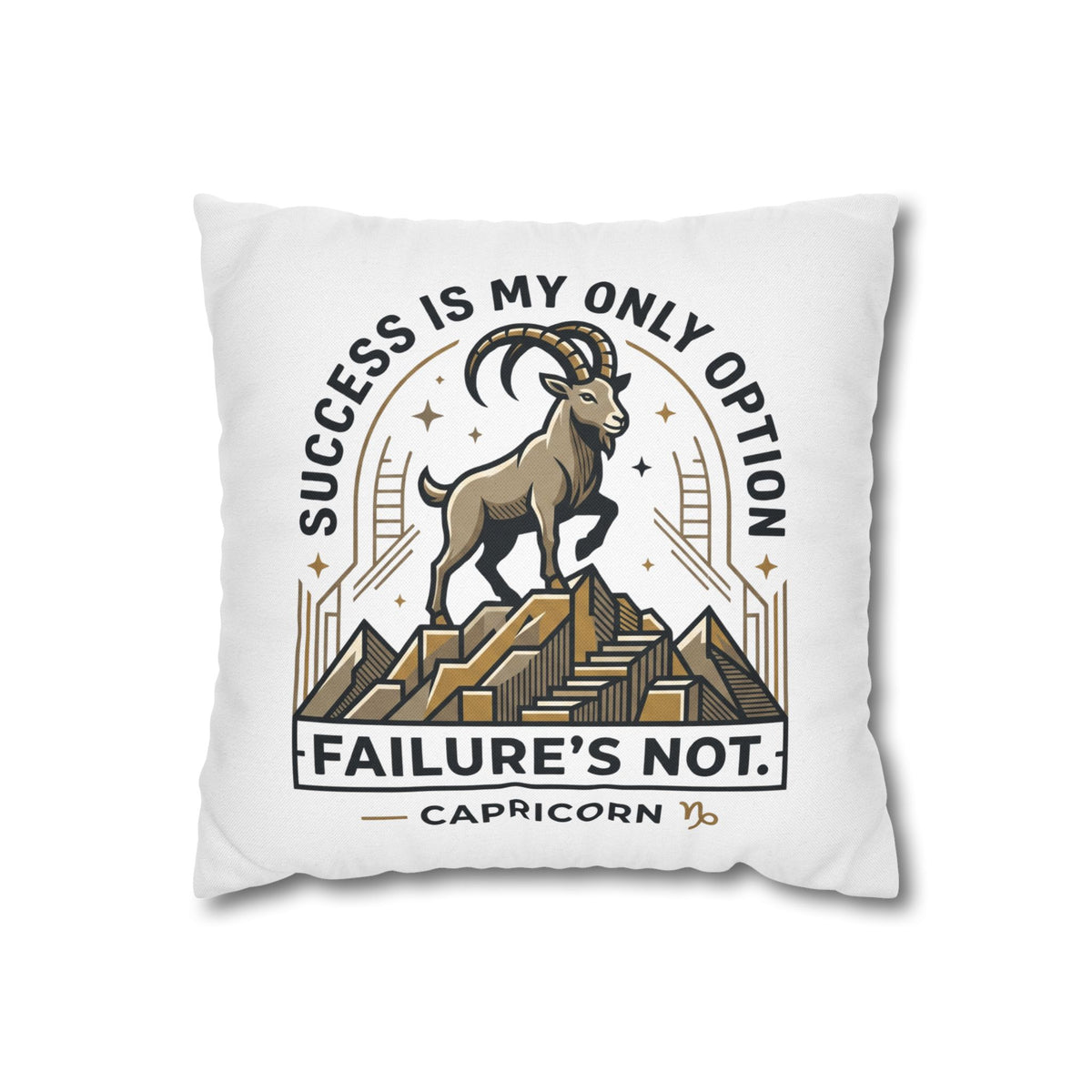 Capricorn Pillowcase – "Success Is My Only Option, Failure's Not" Zodiac Decorative Throw Pillow