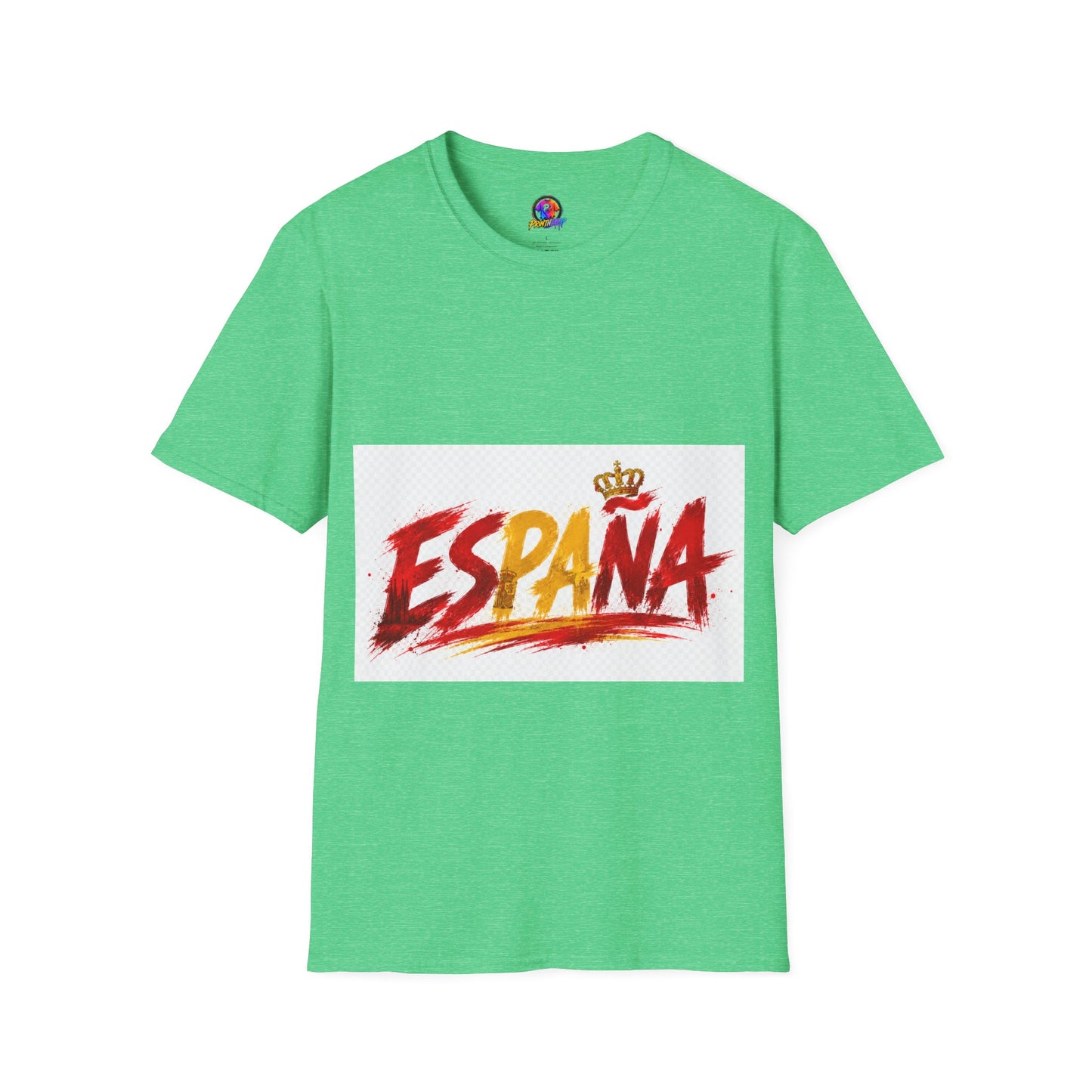 Spain  Graphic T-Shirt — Spanish Flag Brushstroke Design with Crown