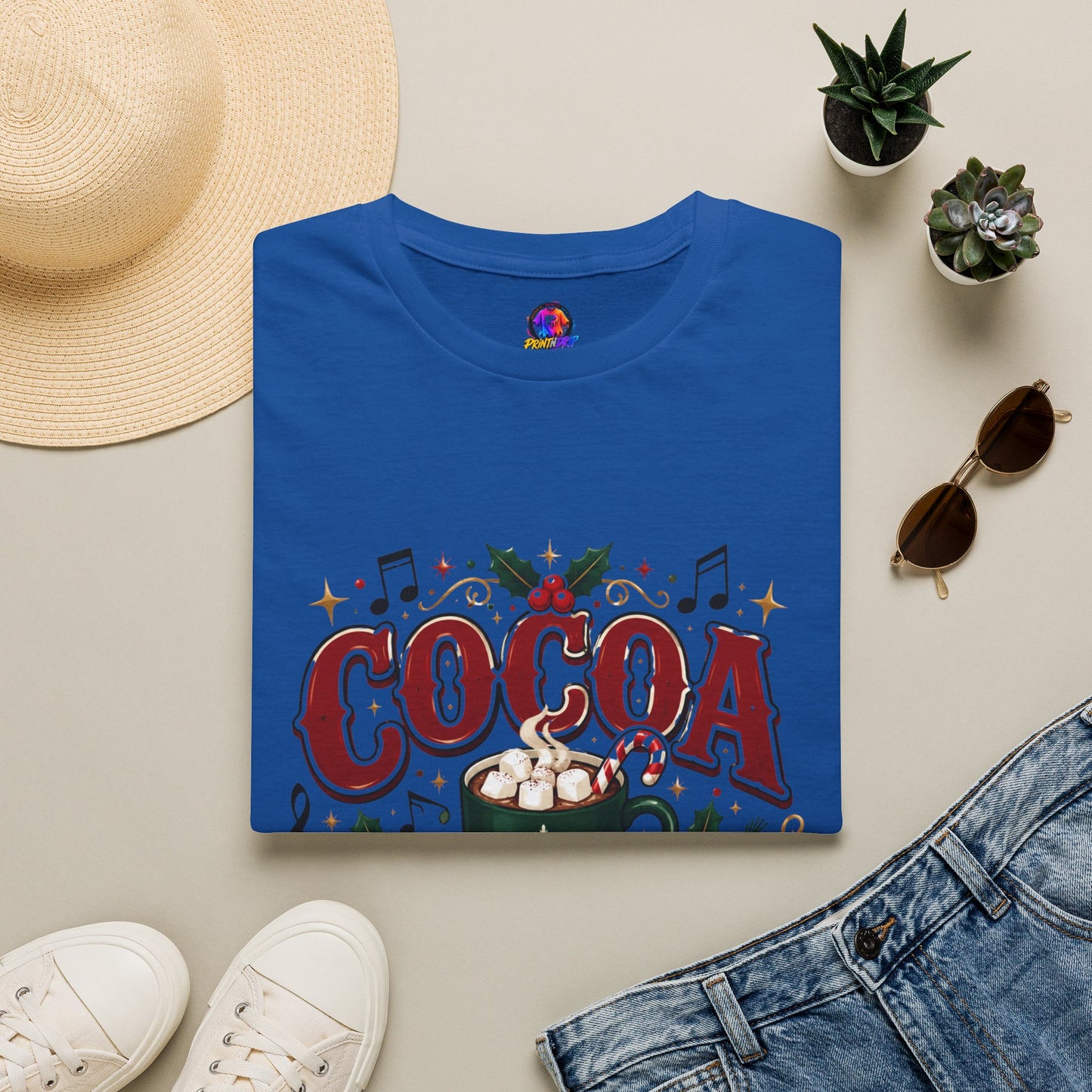 Cocoa and Carols T-Shirt — Cozy Holiday Cocoa Graphic Tee