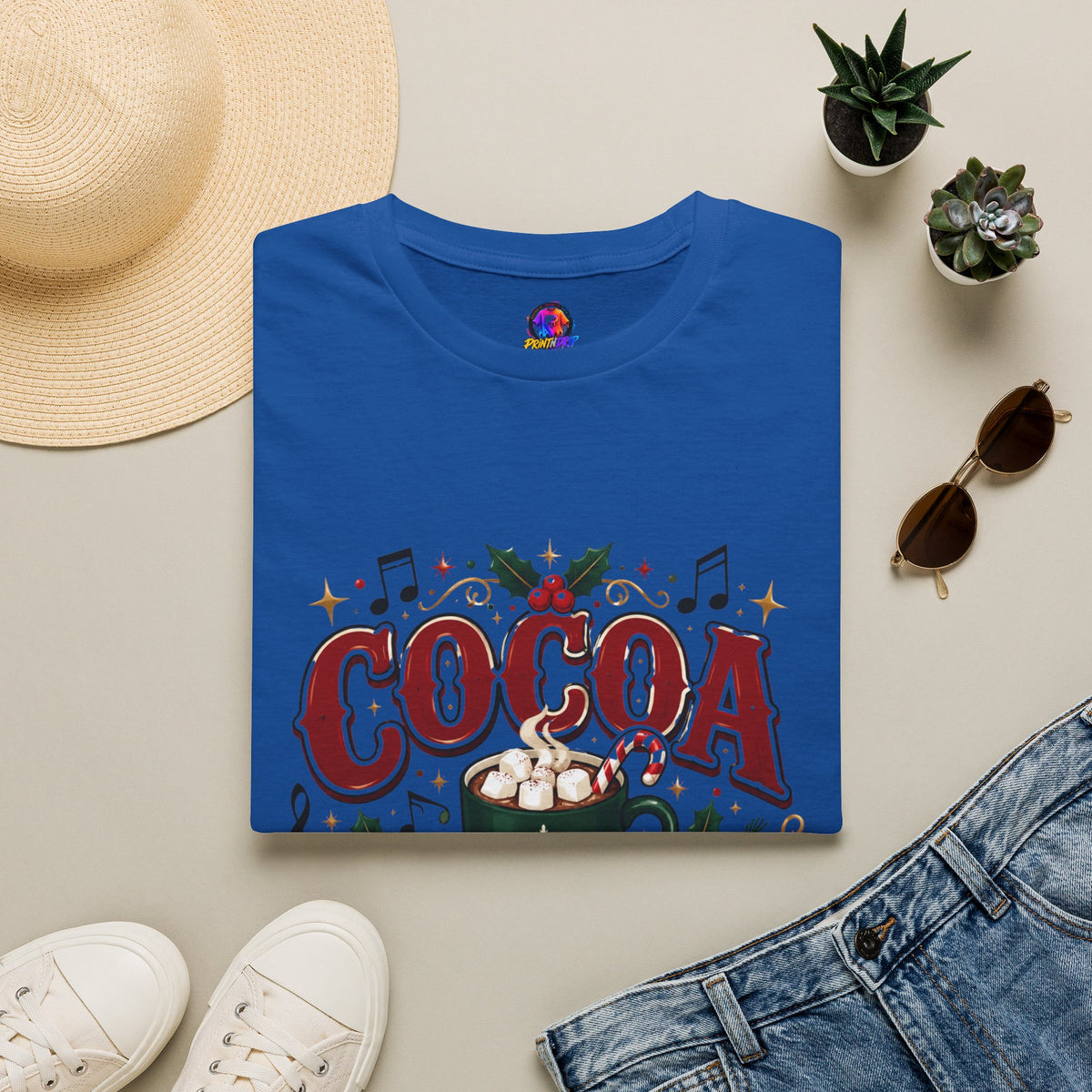 Cocoa and Carols T-Shirt — Cozy Holiday Cocoa Graphic Tee