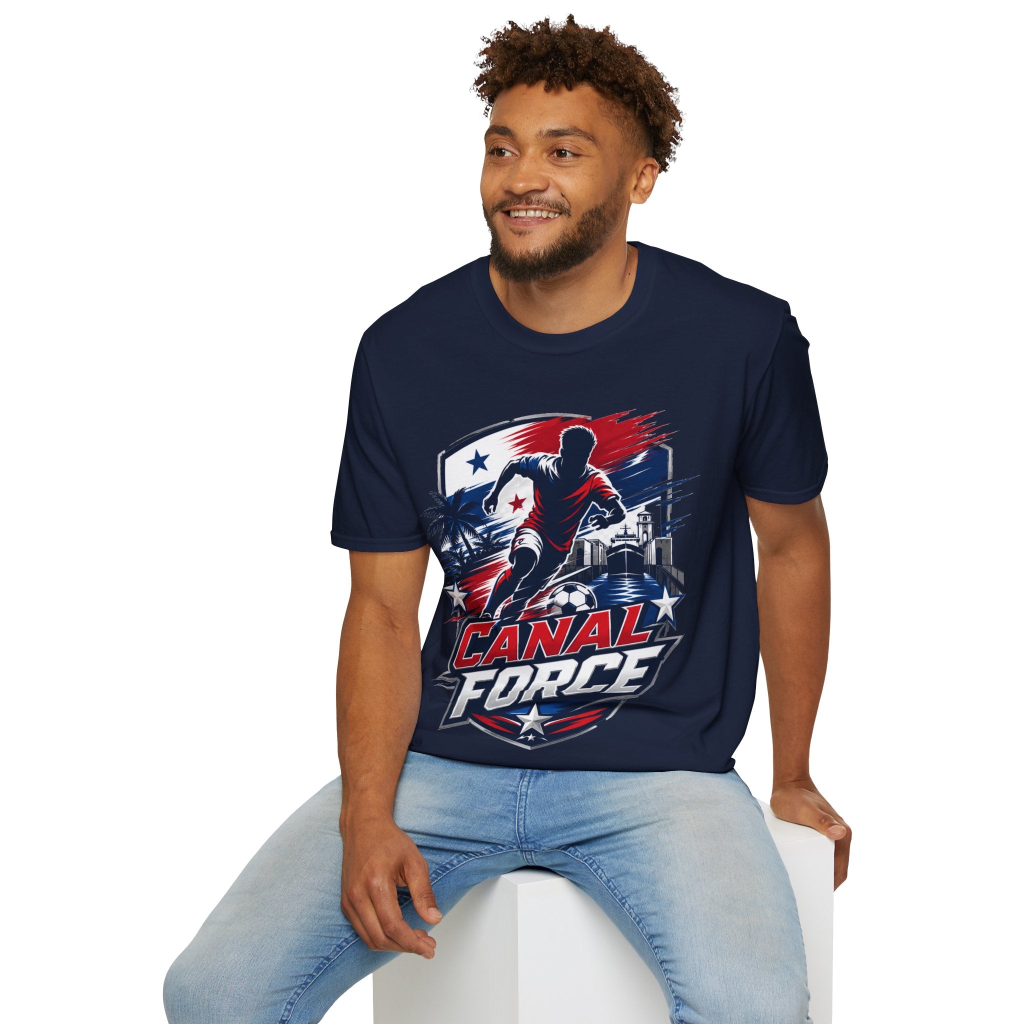 Canal Force Soccer T-Shirt - Patriotic Player Graphic Tee - Panama Shirt