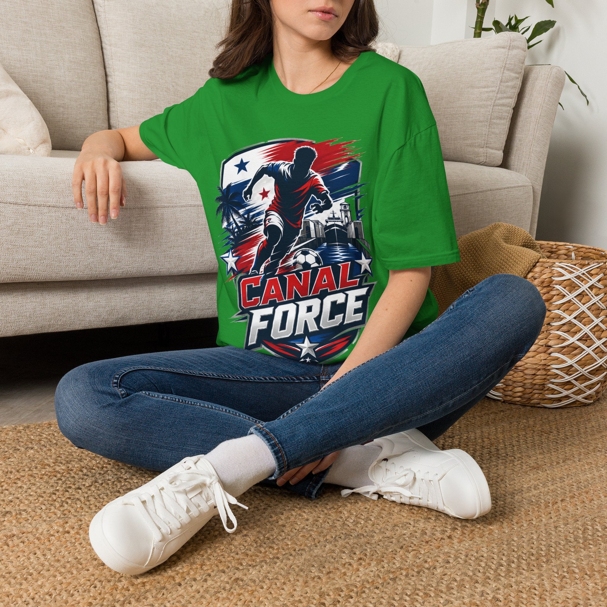 Canal Force Soccer T-Shirt - Patriotic Player Graphic Tee - Panama Shirt