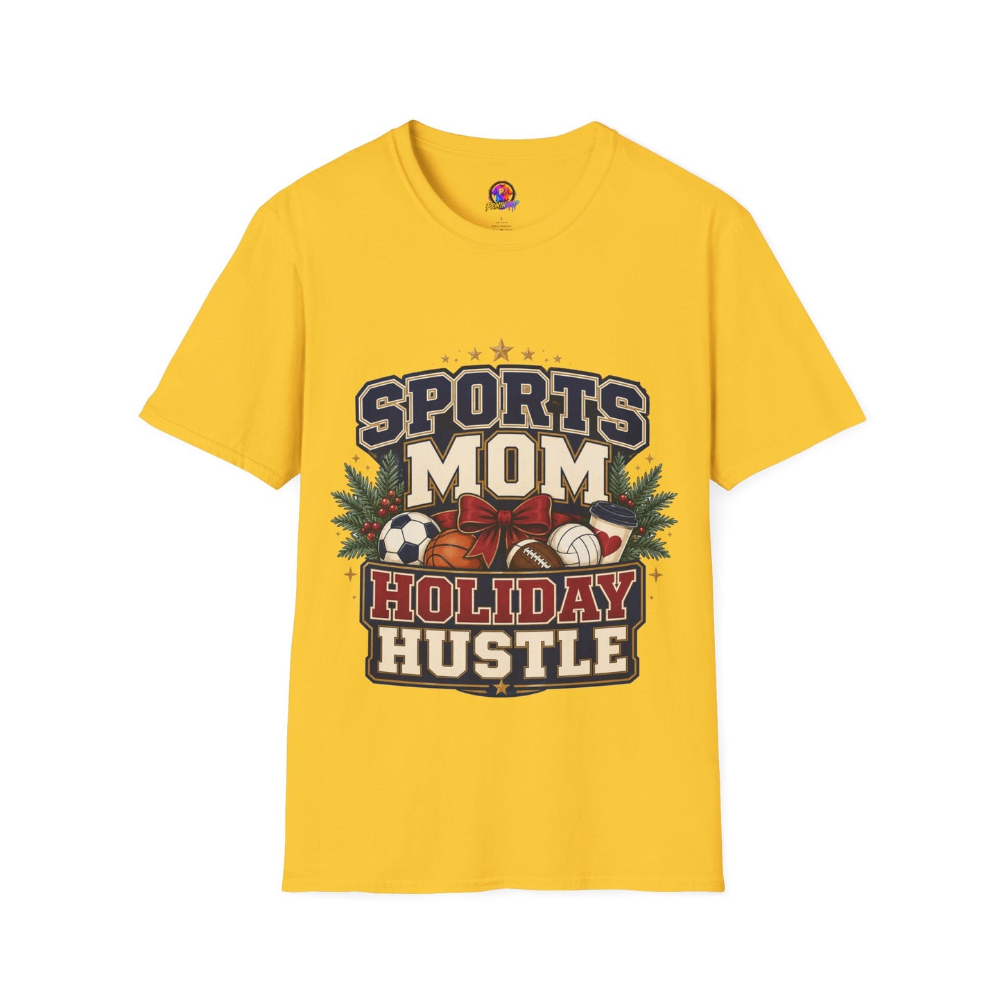 Sports Mom T‑Shirt — "Holiday Hustle" Athletic Mom Tee