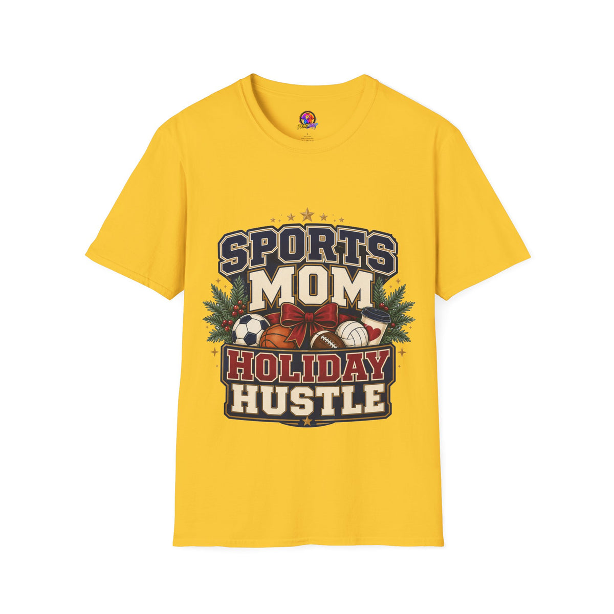 Sports Mom T‑Shirt — "Holiday Hustle" Athletic Mom Tee