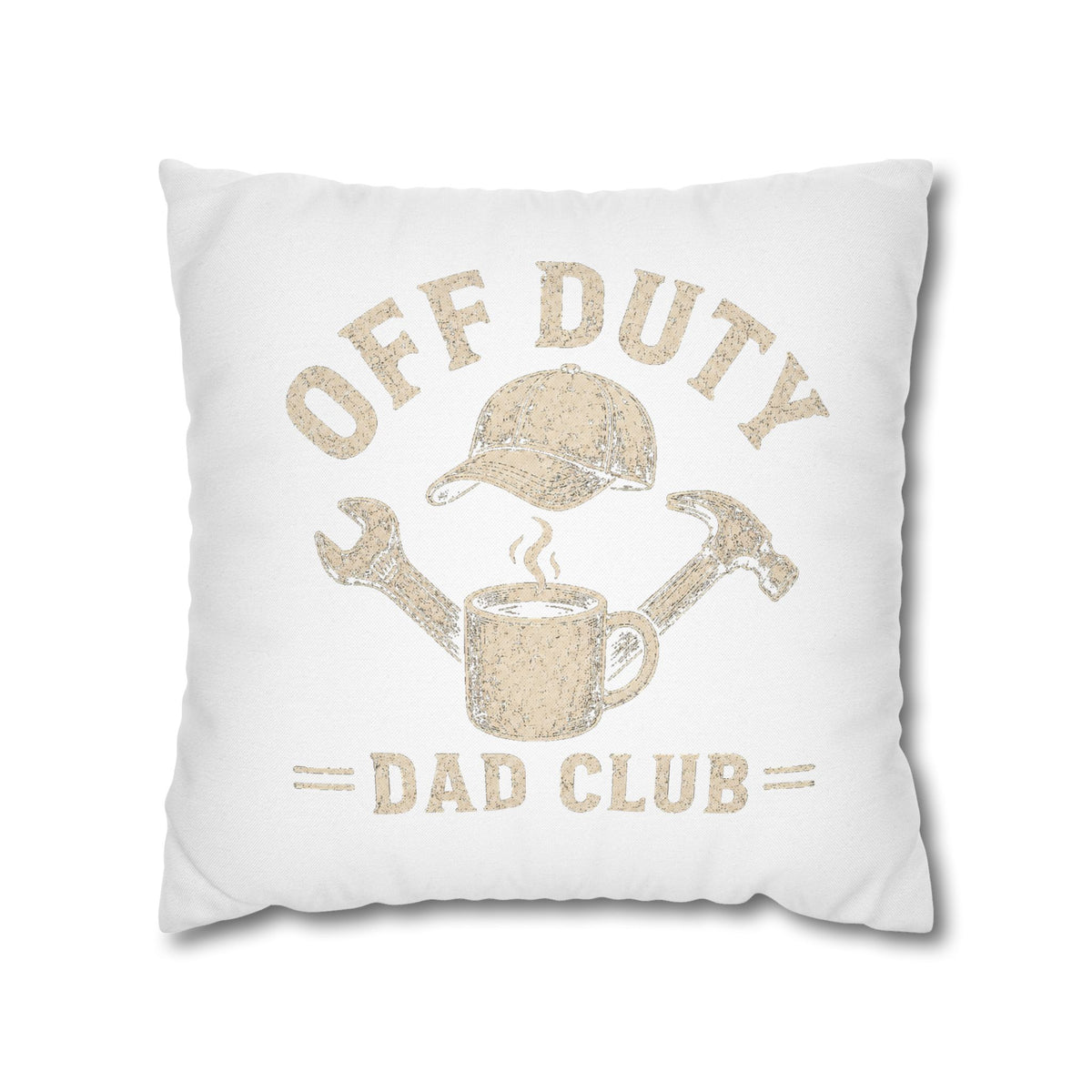 Off Duty Dad Club Pillowcase — ‘Off Duty’ Coffee & Tools Decorative Throw Pillowcase Milo Bailey Dog Dad Mom