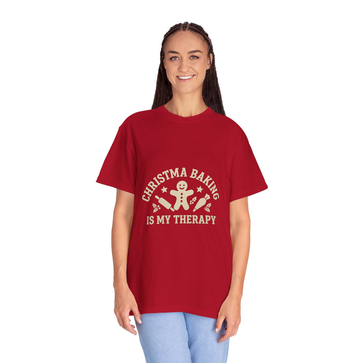 Christmas Baking T-Shirt — "Christmas Baking Is My Therapy" Gingerbread Holiday Tee- Trending Now - October 2026